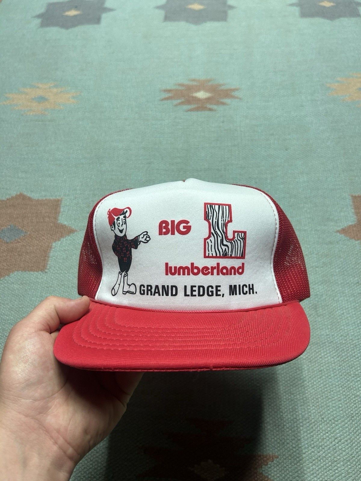 Vintage Vintage 90s trucker hat Big L lumberland Michigan SnapBack Size ONE SIZE - 2 Thumbnail