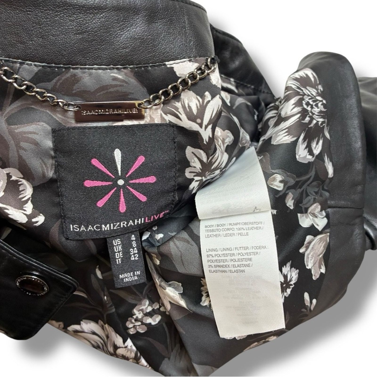Isaac Mizrahi Isaac Mizrahi Live! snap closure 100% leather jacket size 4 Size S / US 4 / IT 40 - 7 Thumbnail