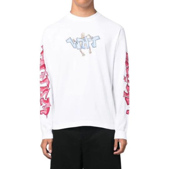 Off-White o1in1s1024 Q:1 / Graff Wht Pupp Skate Long Sleeve T-Shirt Size US L / EU 52-54 / 3 - 3 Thumbnail