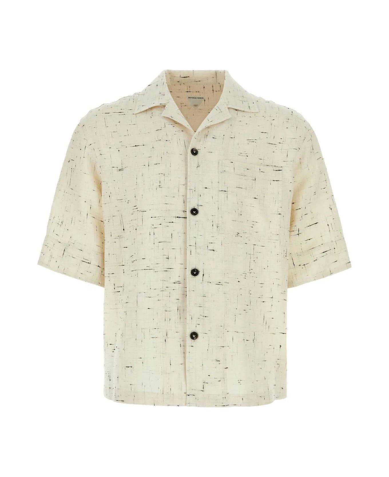 Bottega Veneta o1n1vont0625 Textured Criss-Cross Viscose Silk Shirt Ivory Size US S / EU 44-46 / 1 - 1 Thumbnail