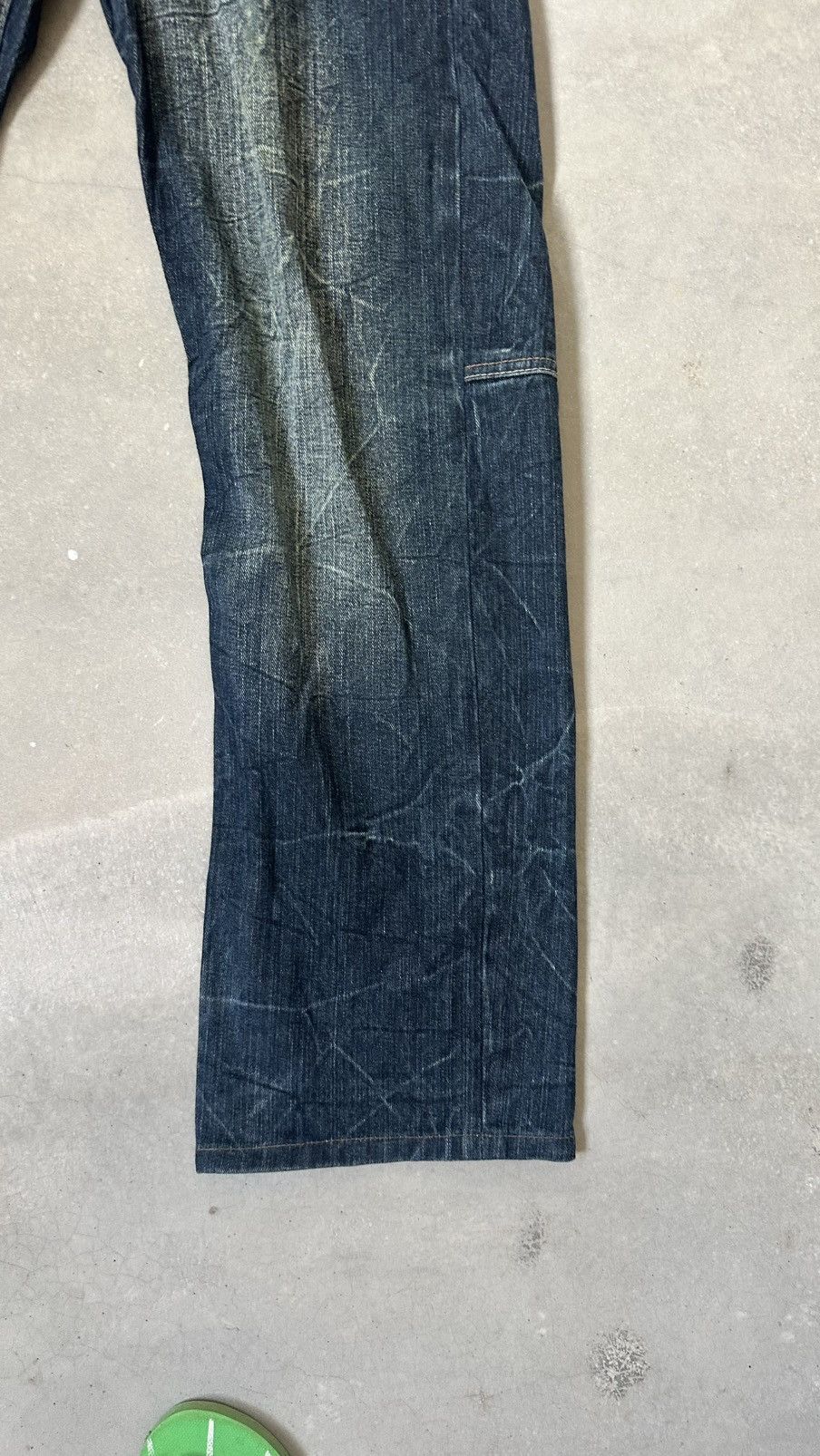 Japanese Brand MEMORY SPECIAL DOUBLE WAIST IF SIX DENIM PANT Size 37" - 3 Thumbnail