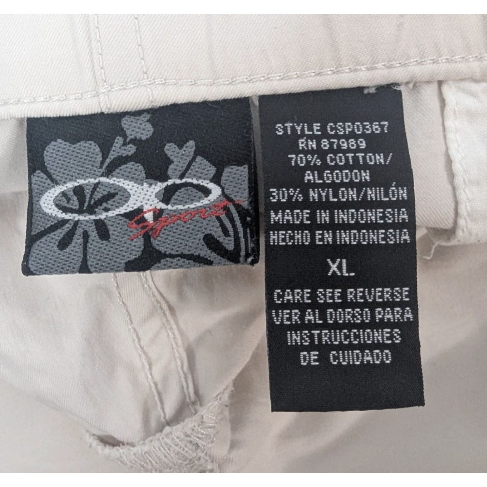 Ocean Pacific VINTAGE Ocean Pacific OP Sport Cargo Shorts Men XL Beige Cotton Canvas Cargo Pocket Regular Elastic Waist 90s Surf Size US 36 / EU 52 - 7 Thumbnail
