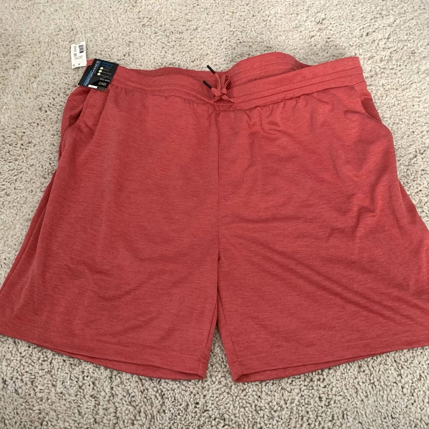 Roundtree & Yorke Roundtree Yorke Performance Shorts Mens 2XB Extreme Comfort Wicking NEW Red Athletic Big Size US 39 - 7 Thumbnail