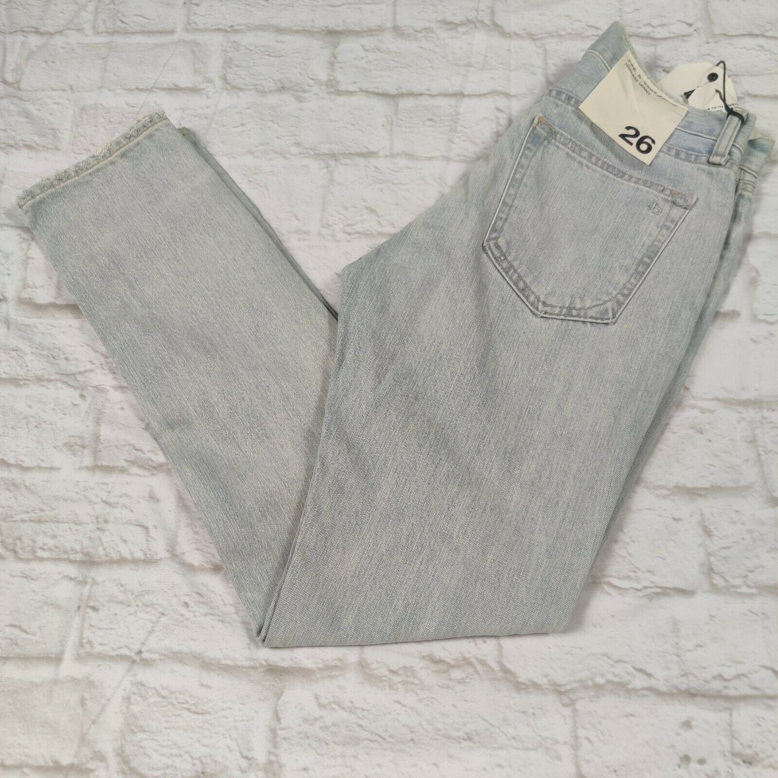 Rag & Bone rag & bone 26 High Rise Skinny Glena Jeans Light Wash Raw He Size 26" / US 2 / IT 38 - 9 Thumbnail