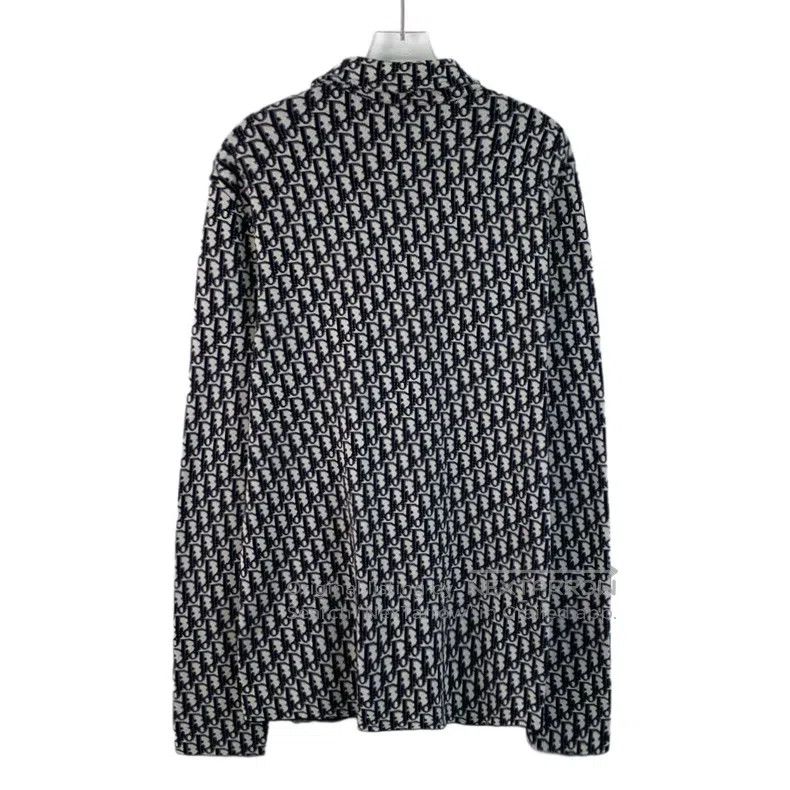 Dior Dior Blue logo jacquard full print cotton lapel single-bre Size US M / EU 48-50 / 2 - 2 Thumbnail