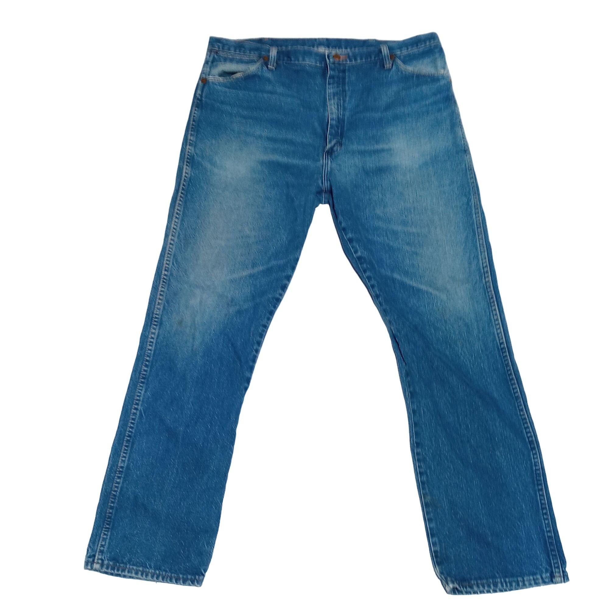 Wrangler Vintage Wrangler Mens Blue Jeans 37 x 28 Faded Worn Denim Co Size US 37 - 2 Preview