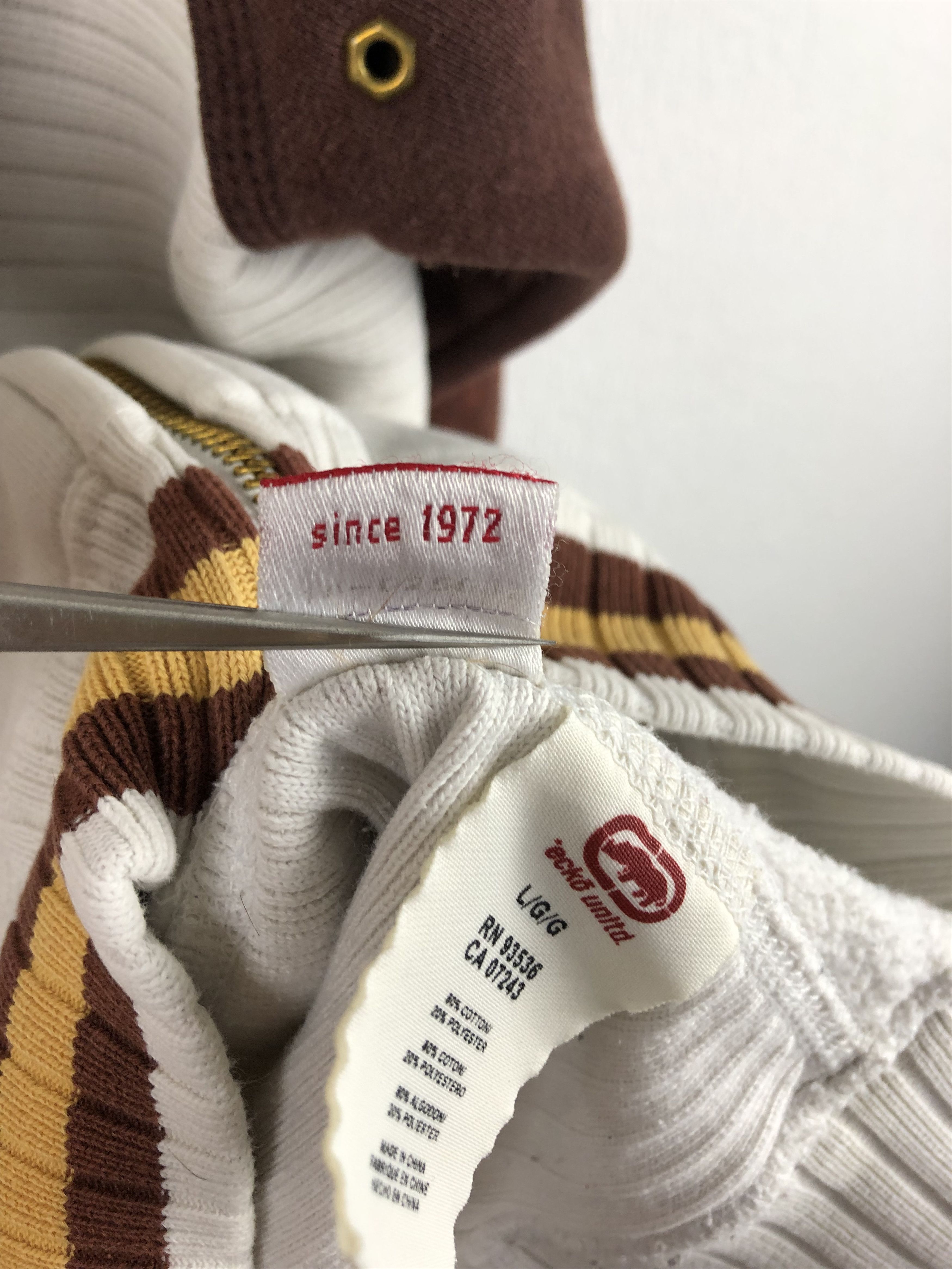 Ecko Unltd. × Vintage Vintage Ecko Unlimited Unltd Zipper Hoodie White Gray Gold Size US L / EU 52-54 / 3 - 19 Thumbnail