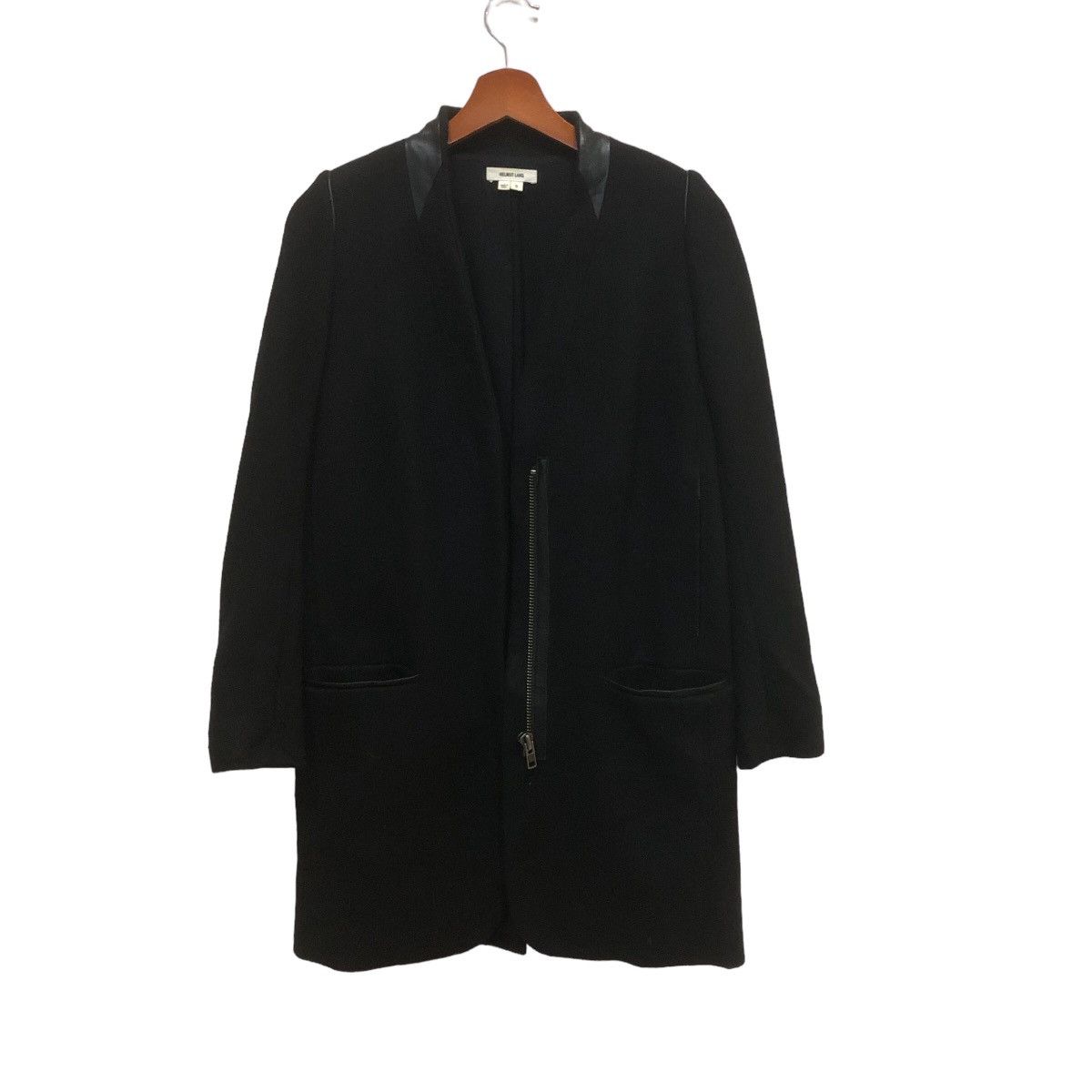 image of 92-93 Helmut Lang Long Wool Jacket in Black, Women's (Size XS)