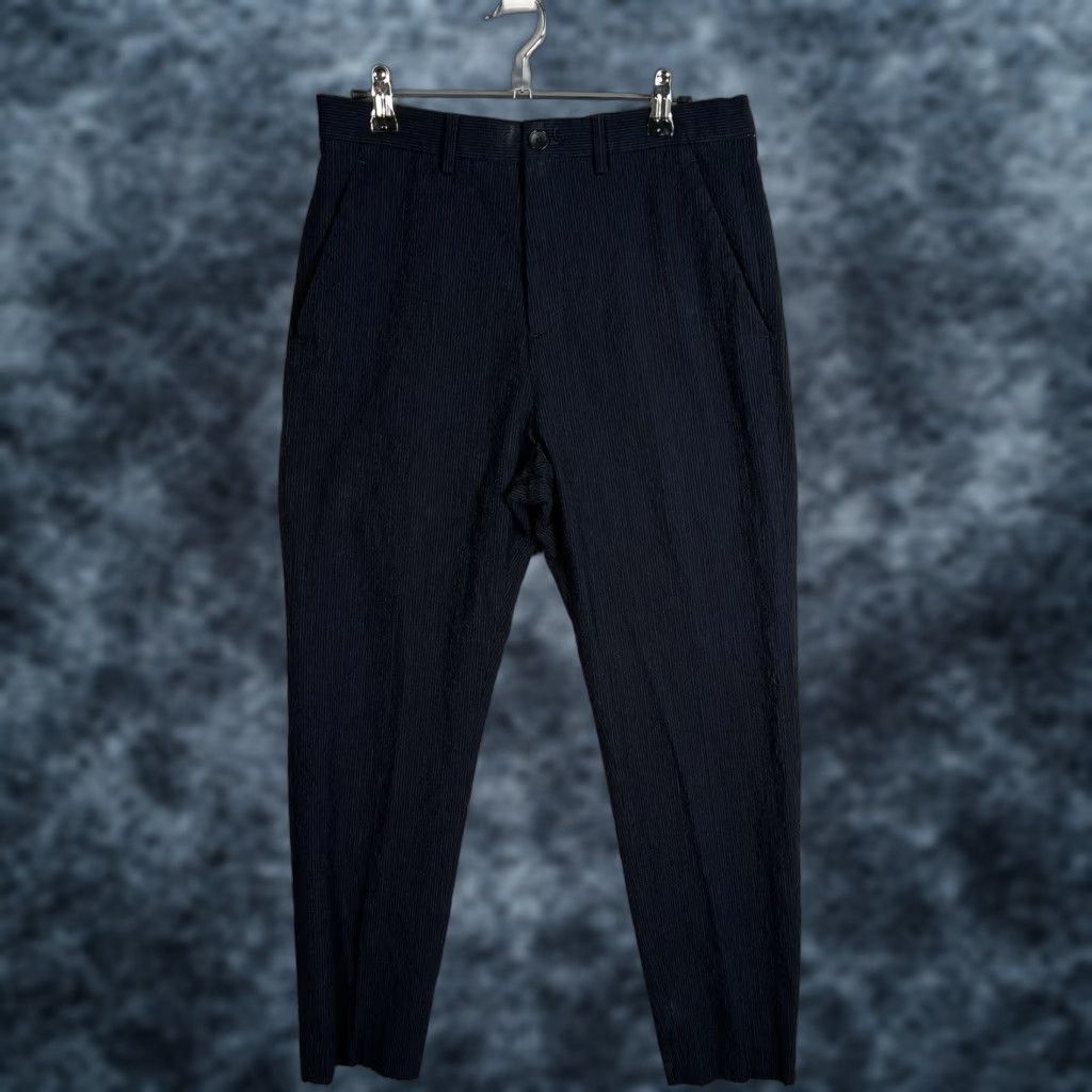Zara VINTAGE Zara Seersucker Pants Womens Small Blue Slim Leg Relaxed Fit Size 28" / US 6 / IT 42 - 1 Thumbnail