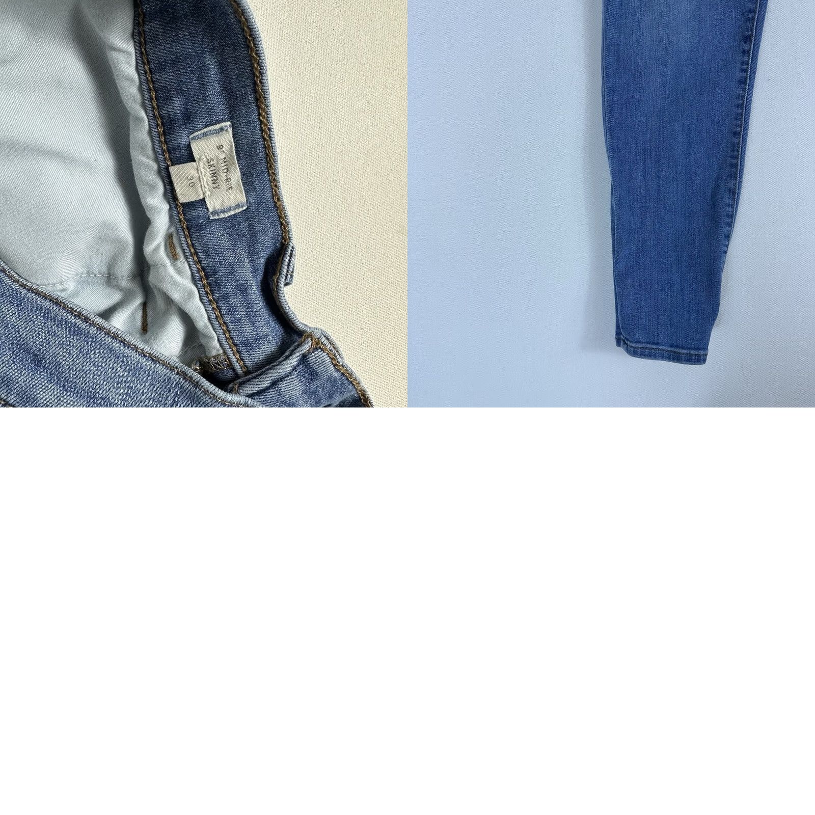 Madewell Madewell 9 Inch Mid Rise Skinny Jeans Stretch Denim Medium Blue Fairside Wash 30x27 Jeans Women Regular 5-Pocket Zip Fly Belt Loops Whiskering Fading Size 30" / US 8 / IT 44 - 8 Thumbnail