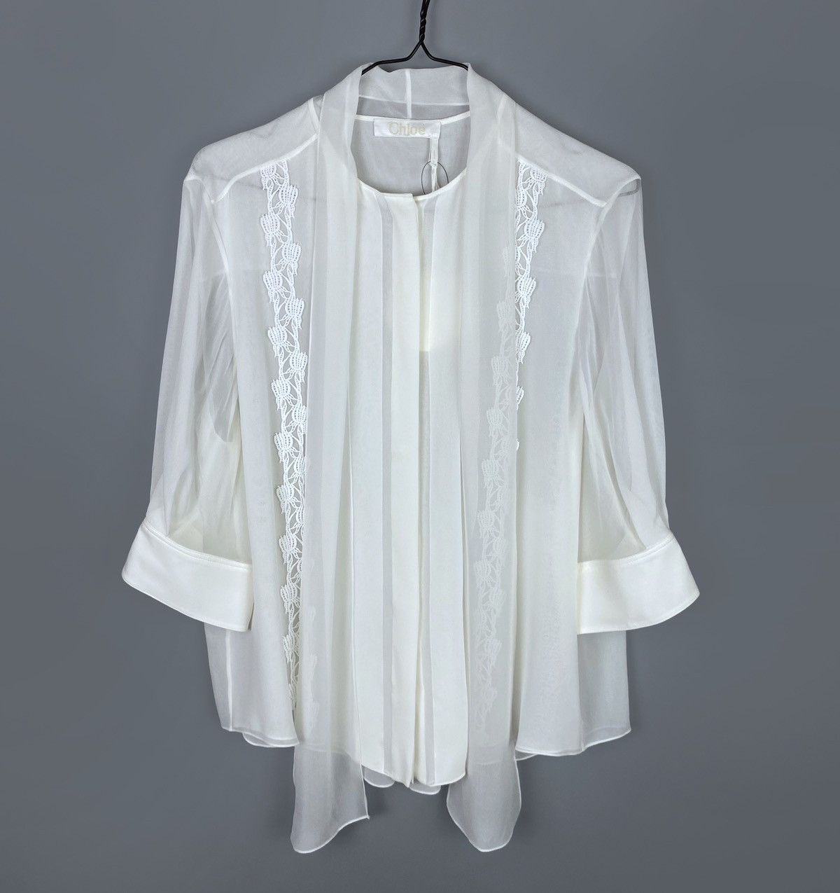 Chloe Chloé Scarf Neck Silk 3/4 Sleeves Shirt Size 44 RRP 1300$ Size L / US 10 / IT 46 - 8 Thumbnail