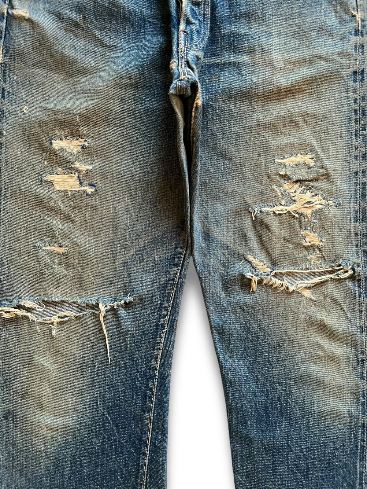 Levi's Vintage 50s Levis 501 Selvedge Big E Loose Jeans Button W Size US 31 - 10 Thumbnail