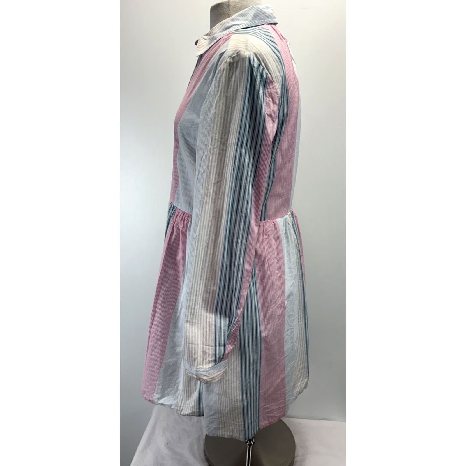J.Crew J. Crew Striped Shirt Dress Women’s 12 Fit And Flare Pockets Preppy Contrast Size XL / US 12-14 / IT 48-50 - 2 Thumbnail