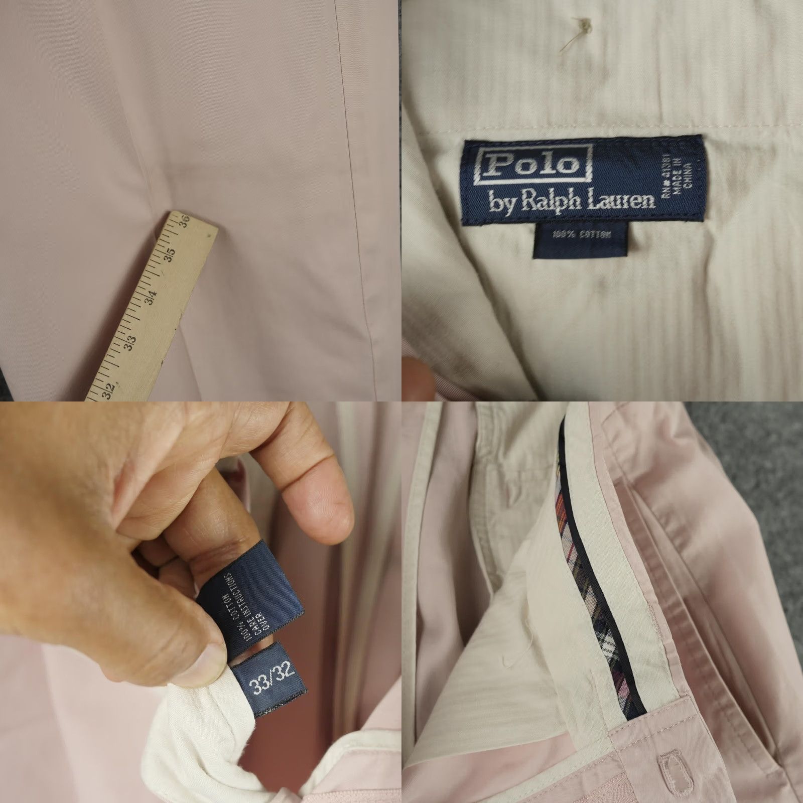 Polo Ralph Lauren Polo Ralph Lauren Pants Mens 33x32 Chino Straight Classic Fit Cotton Twill Pink Slant Pocket Flat Front Size US XS / EU 42 / 0 - 8 Thumbnail