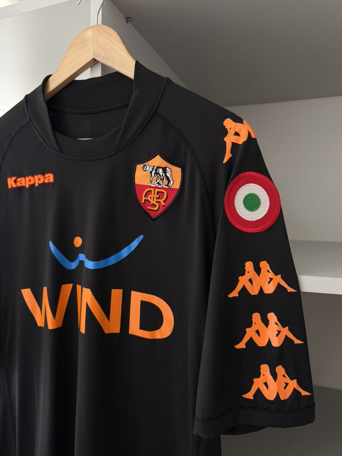 Kappa Kappa AS Roma Italy 2008 2009 Third Black Jersey Size US XL / EU 56 / 4 - 4 Thumbnail