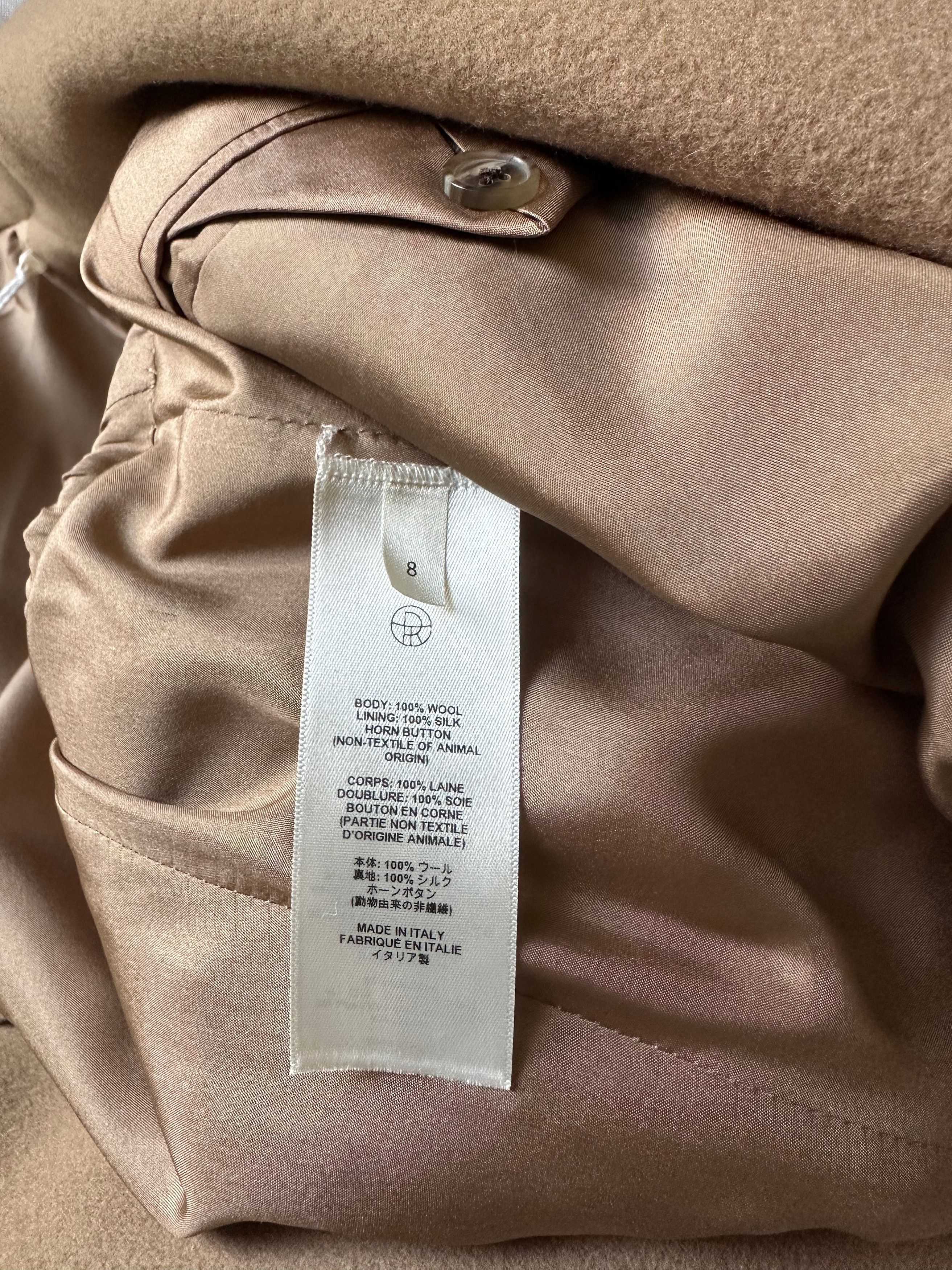 The Row The Row – Duras 100% Wool Coat in Camel (US 8 / M) Size M / US 6-8 / IT 42-44 - 4 Thumbnail