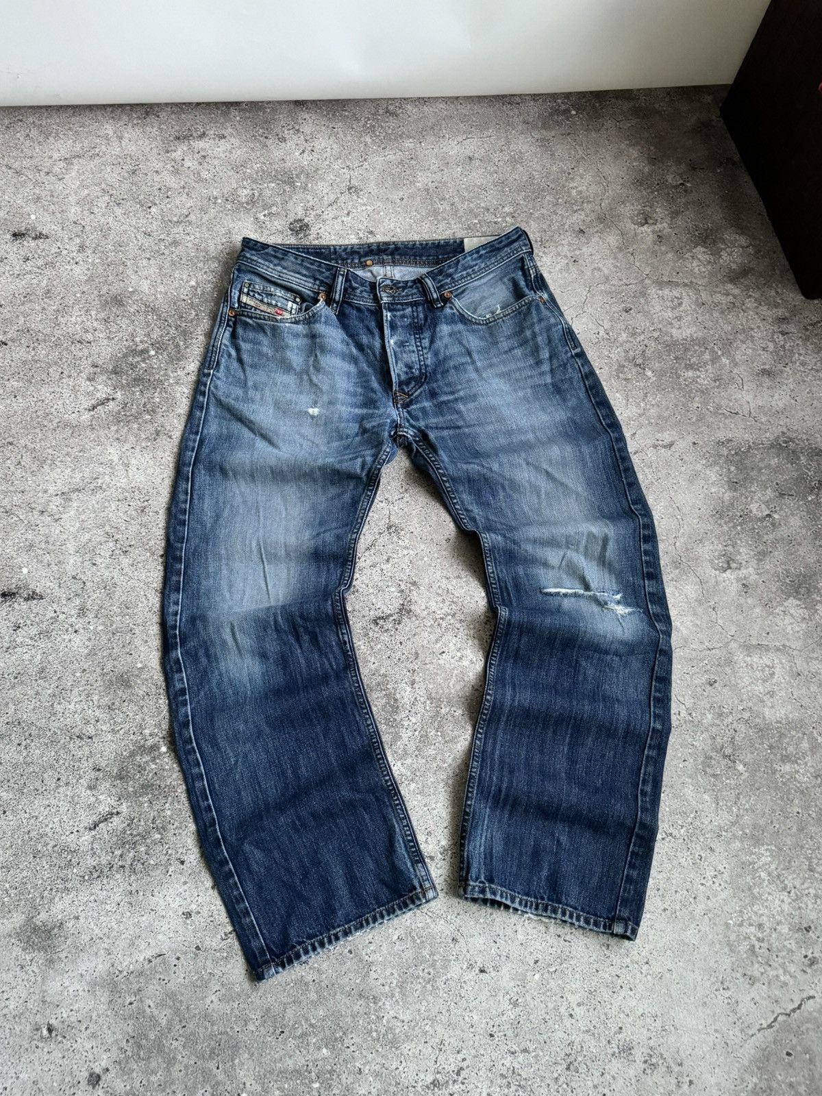 Diesel × Vintage Vintage Diesel Y2K distressed jeans pants Size US 31 - 1 Thumbnail