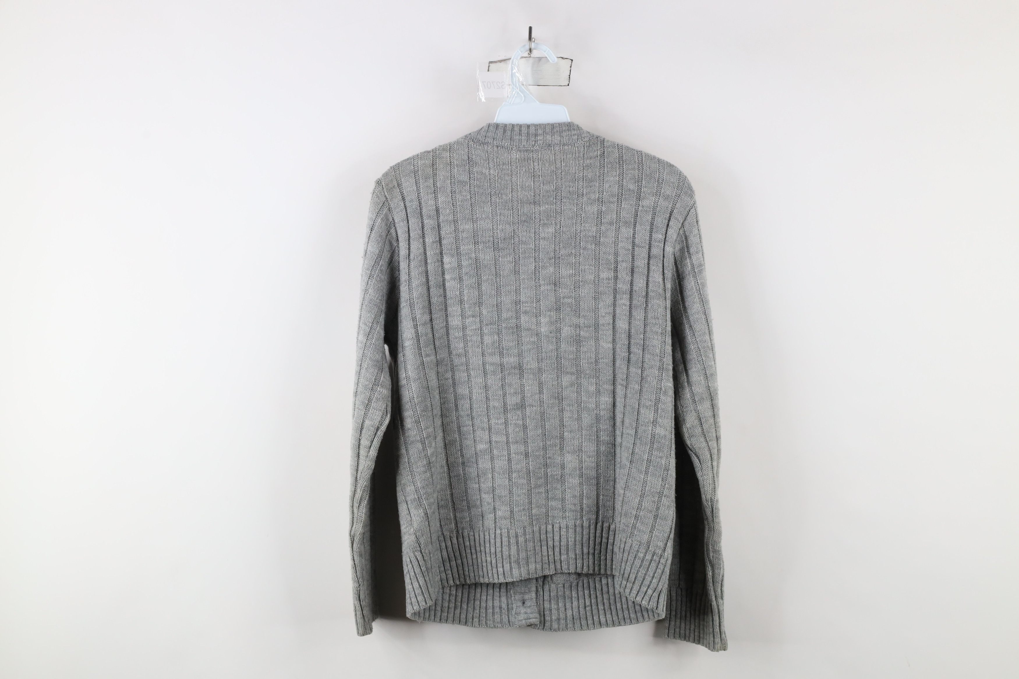 Vintage Vintage 70s Streetwear Cable Knit Cardigan Sweater Gray Size M / US 6-8 / IT 42-44 - 10 Thumbnail