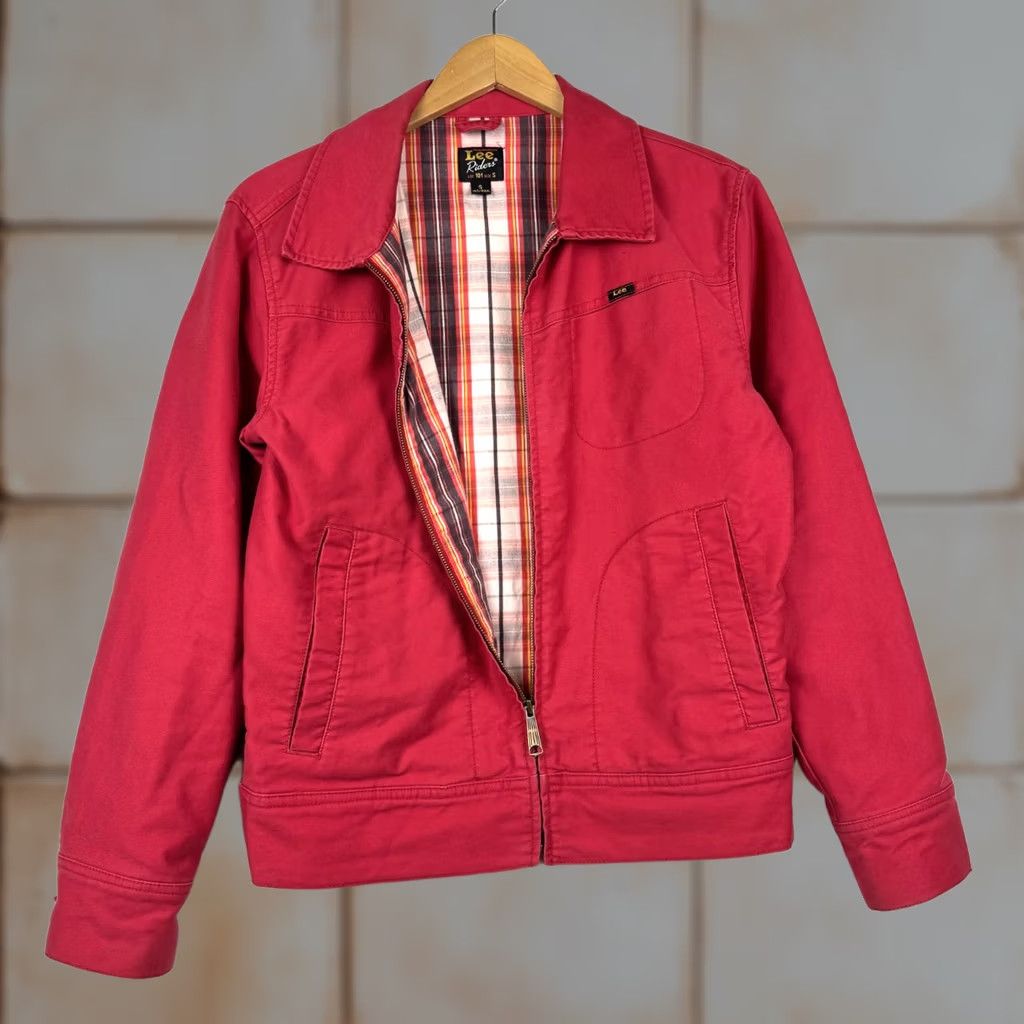 Lee VINTAGE Lee Riders Women's Small Pink/Faded Red Full Zip Flannel Lined Jacket Size S / US 4 / IT 40 - 1 Thumbnail