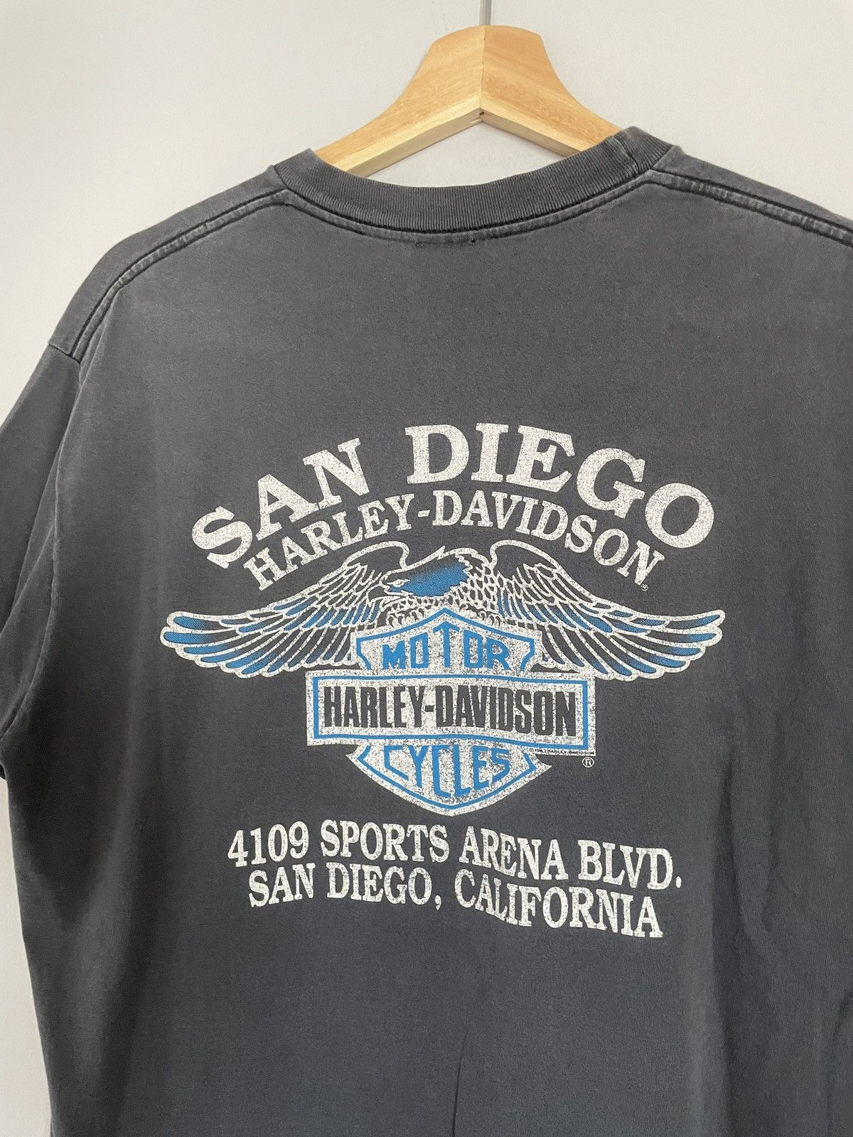 Harley Davidson Vintage 1990 Harley Davidson San Diego T-Shirt Size US L / EU 52-54 / 3 - 13 Thumbnail