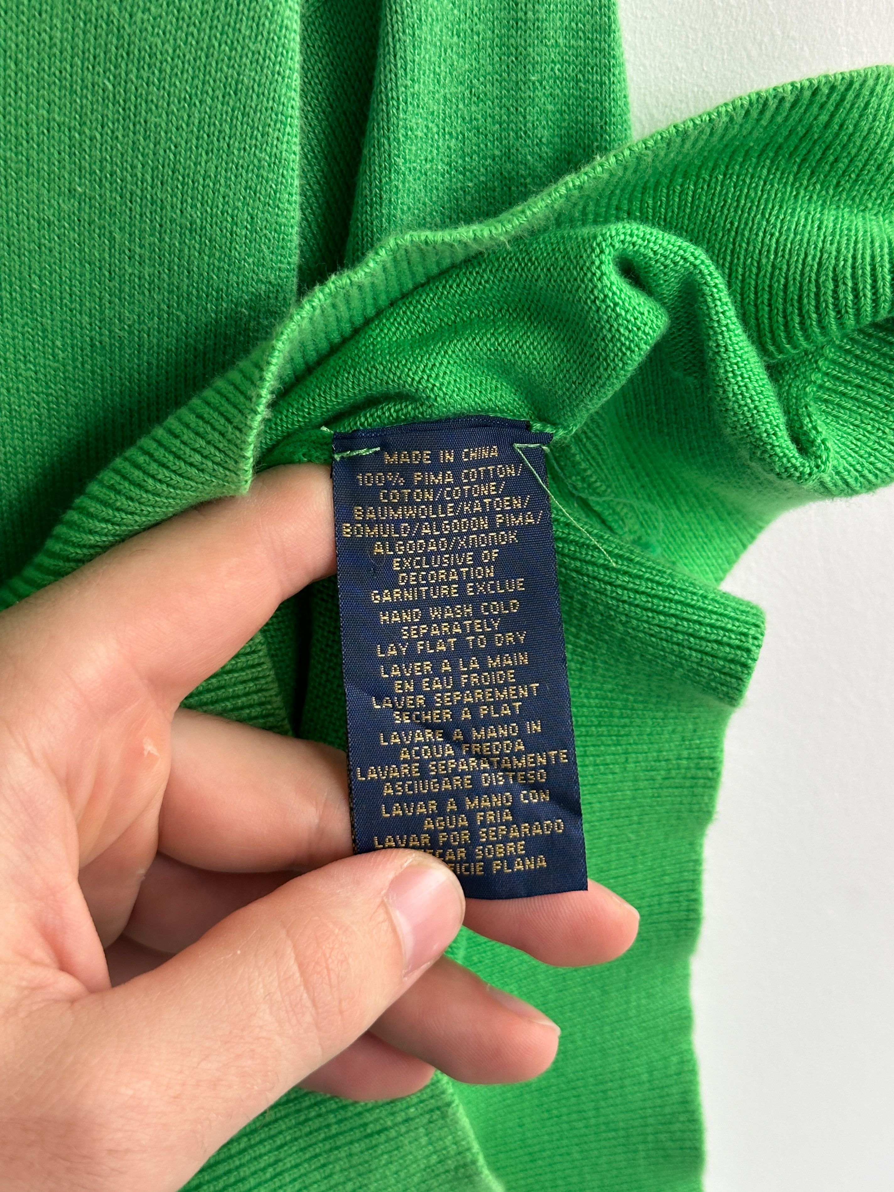 Polo Ralph Lauren Polo Ralph Lauren Green Half Zip Jumper Sweater Pullover Size US L / EU 52-54 / 3 - 8 Thumbnail