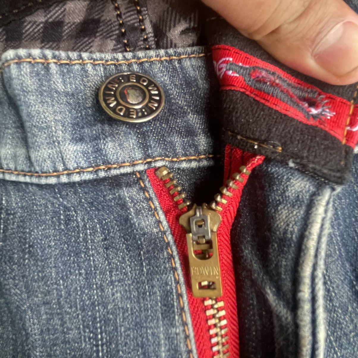 Edwin 🔥Vintage Edwin Edge Of Blue Stoned Washed Distress Jeans Size US 34 / EU 50 - 13 Thumbnail