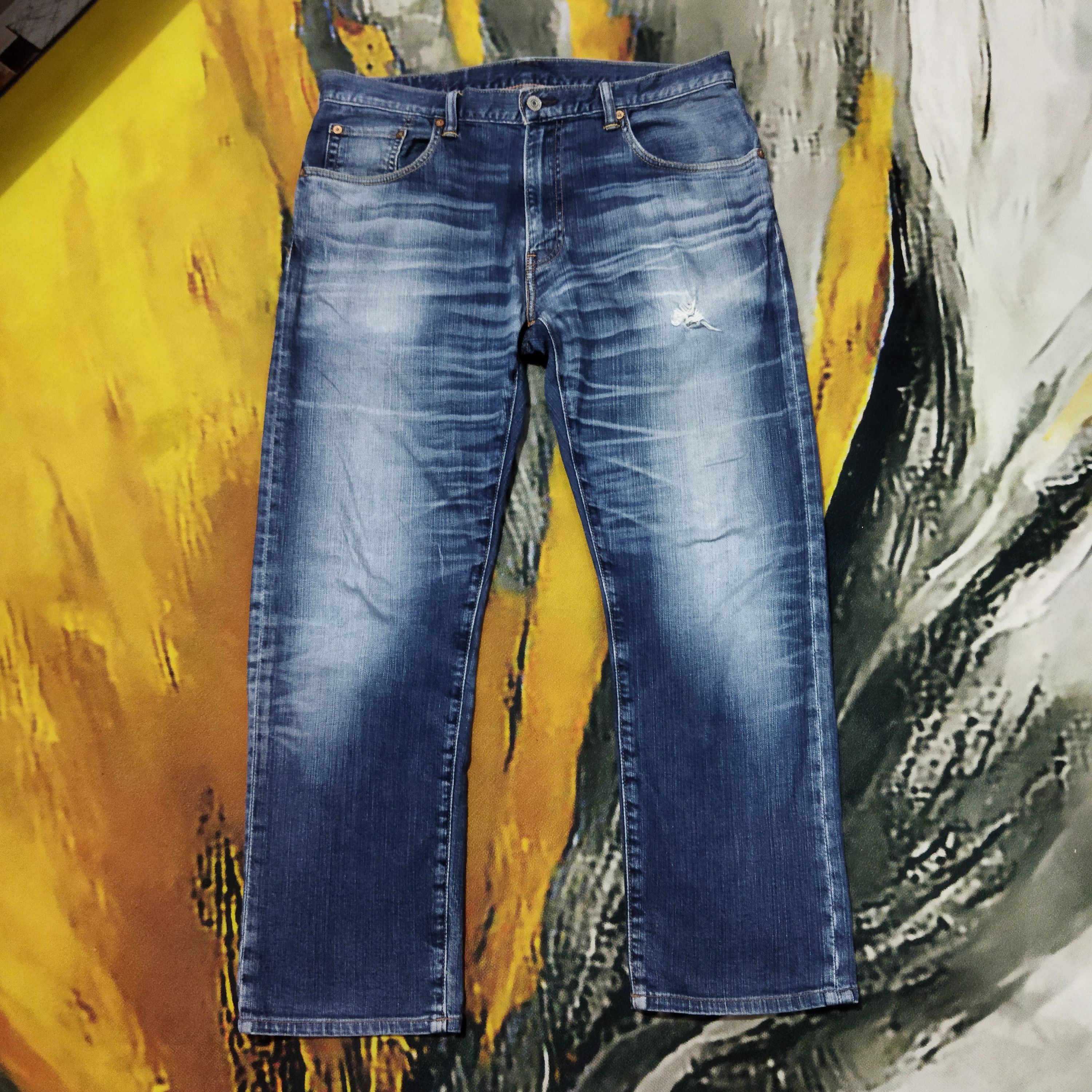 Levi's × Vintage VINTAGE LEVIS 551 DISTRESSED FADED BLUE Size US 36 / EU 52 - 1 Thumbnail