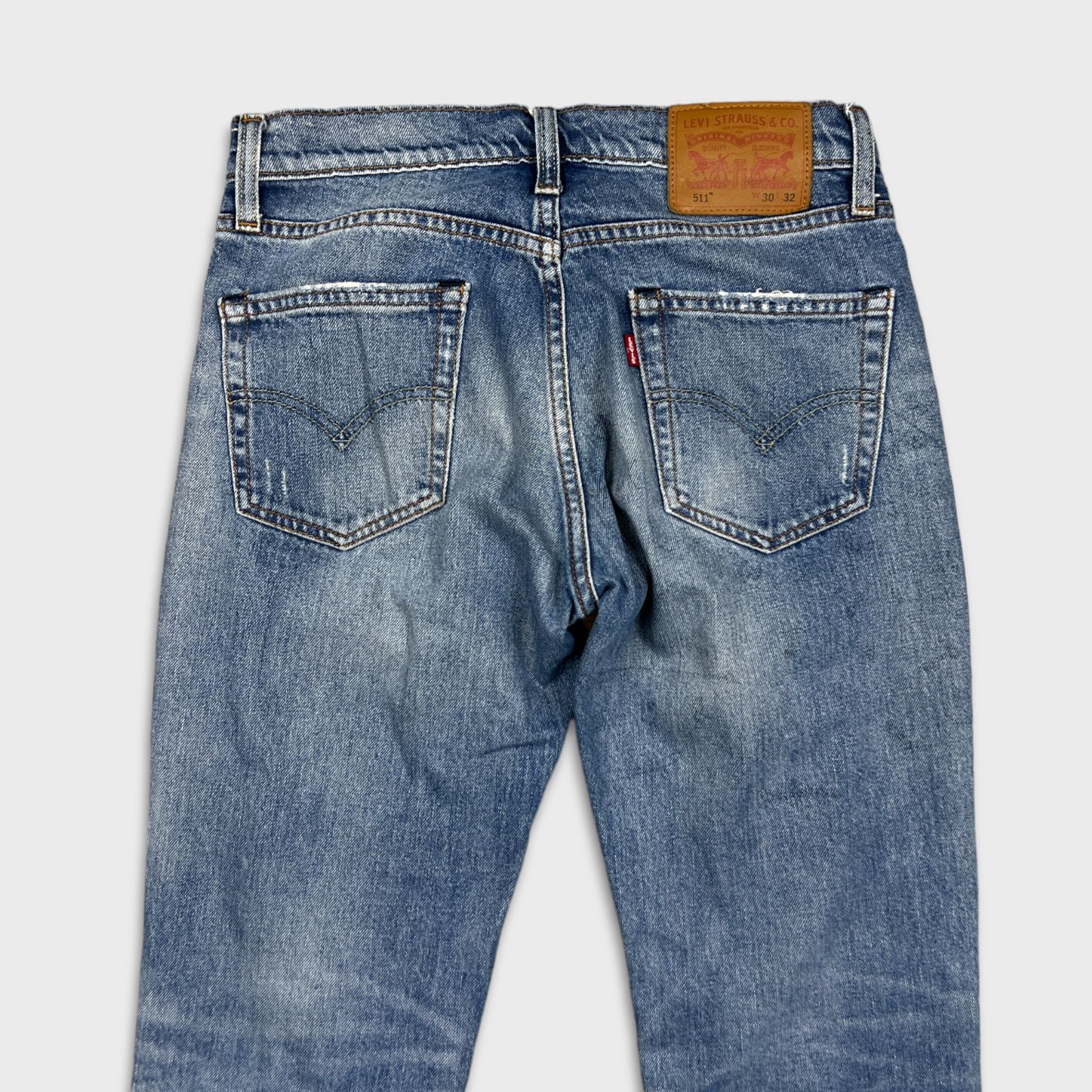 Levi's × Vintage Levi's 511 Jeans 30x31 Slim Fit Distressed Denim Pants Size US 30 / EU 46 - 7 Thumbnail