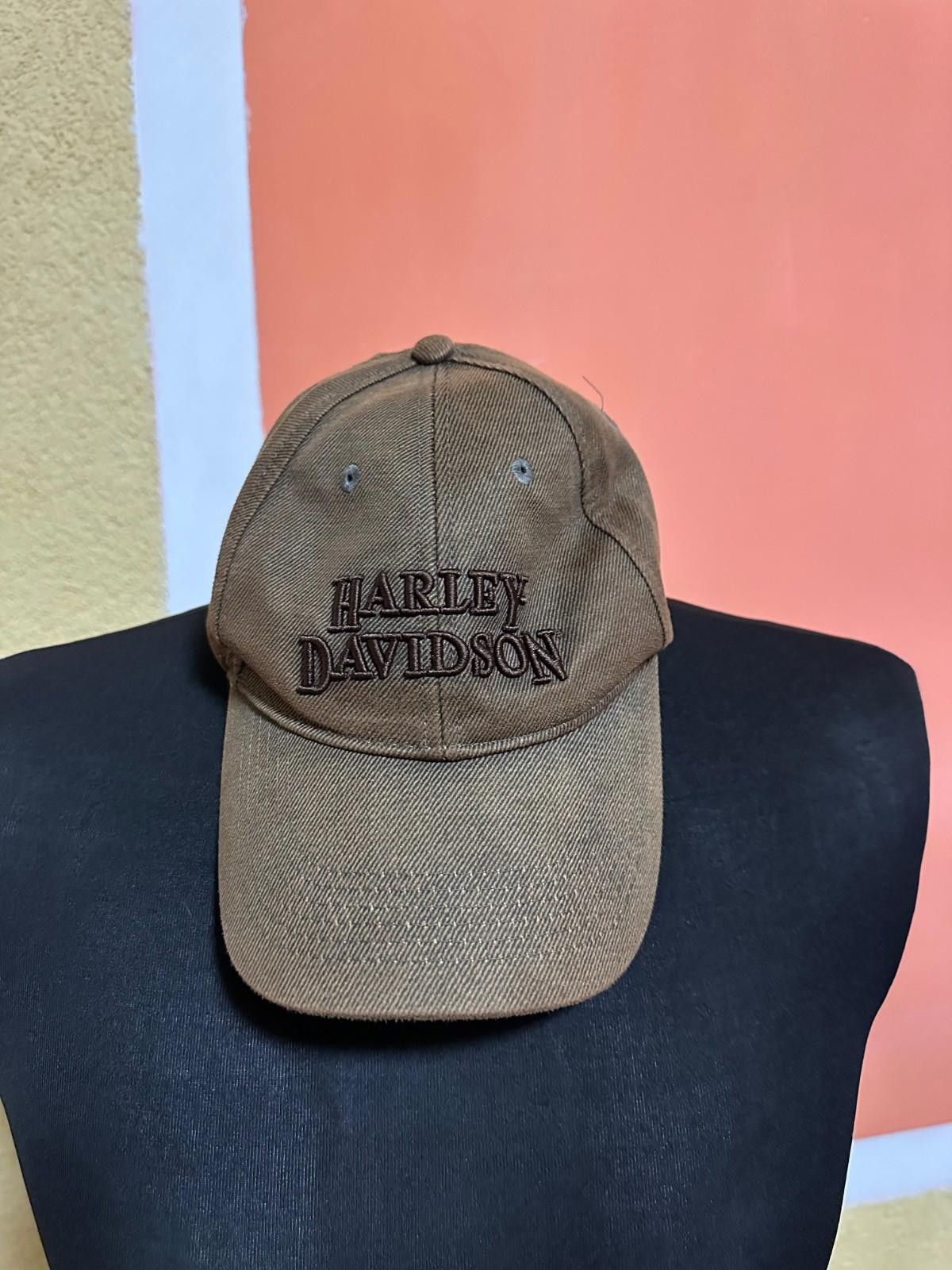 Harley Davidson Harley Davidson Hat Cap Strapback Distressed Denim Biker Size ONE SIZE - 1 Thumbnail