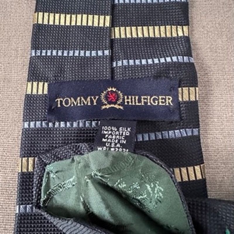 Tommy Hilfiger Tommy Hilfiger navy horizontal stripe silk tie Size ONE SIZE - 2 Thumbnail