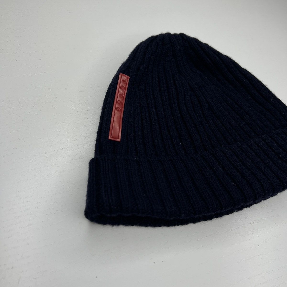 Prada Prada Milano Beanie Winter Hat Wool Logo Red Label Tag Navy Size ONE SIZE - 2 Thumbnail