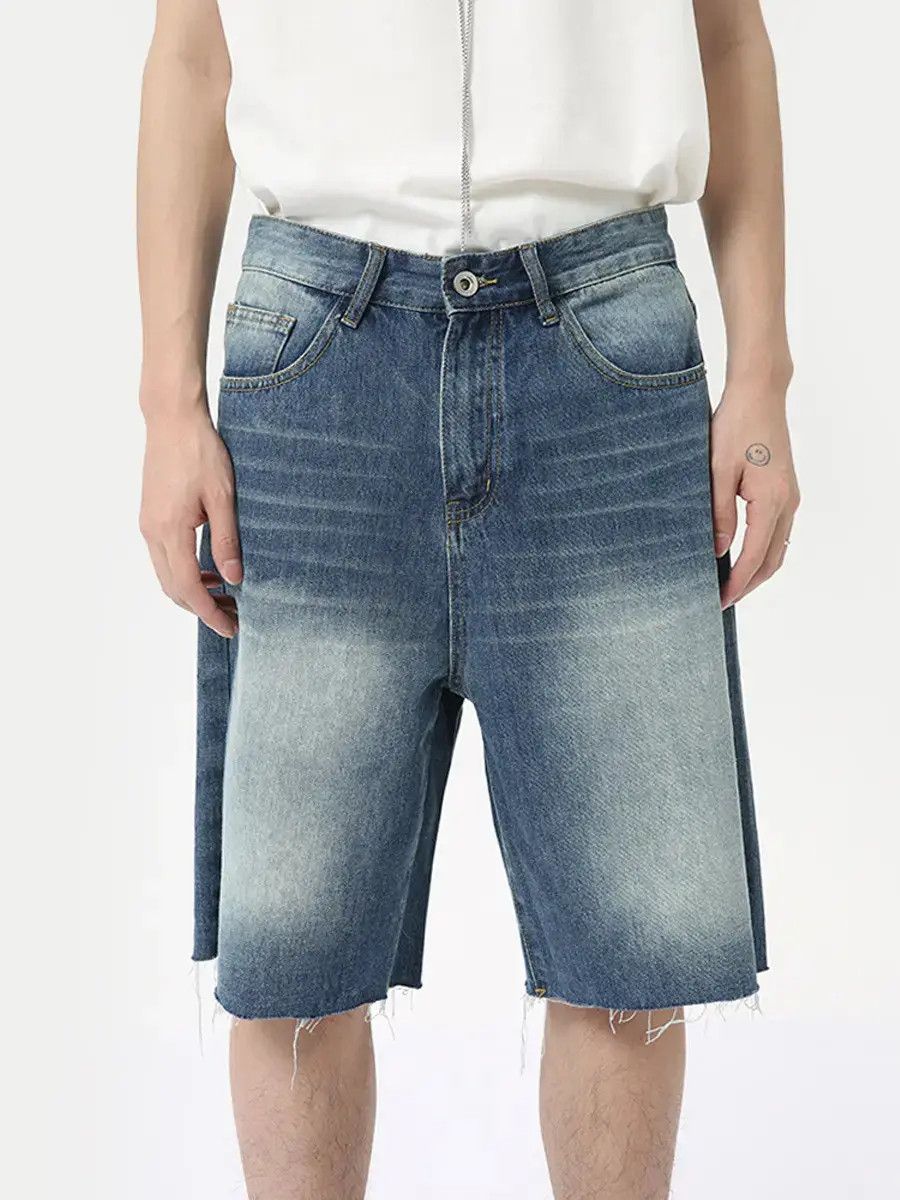 Japanese Brand High street straight tube retro denim shorts Size US 32 / EU 48 - 1 Thumbnail