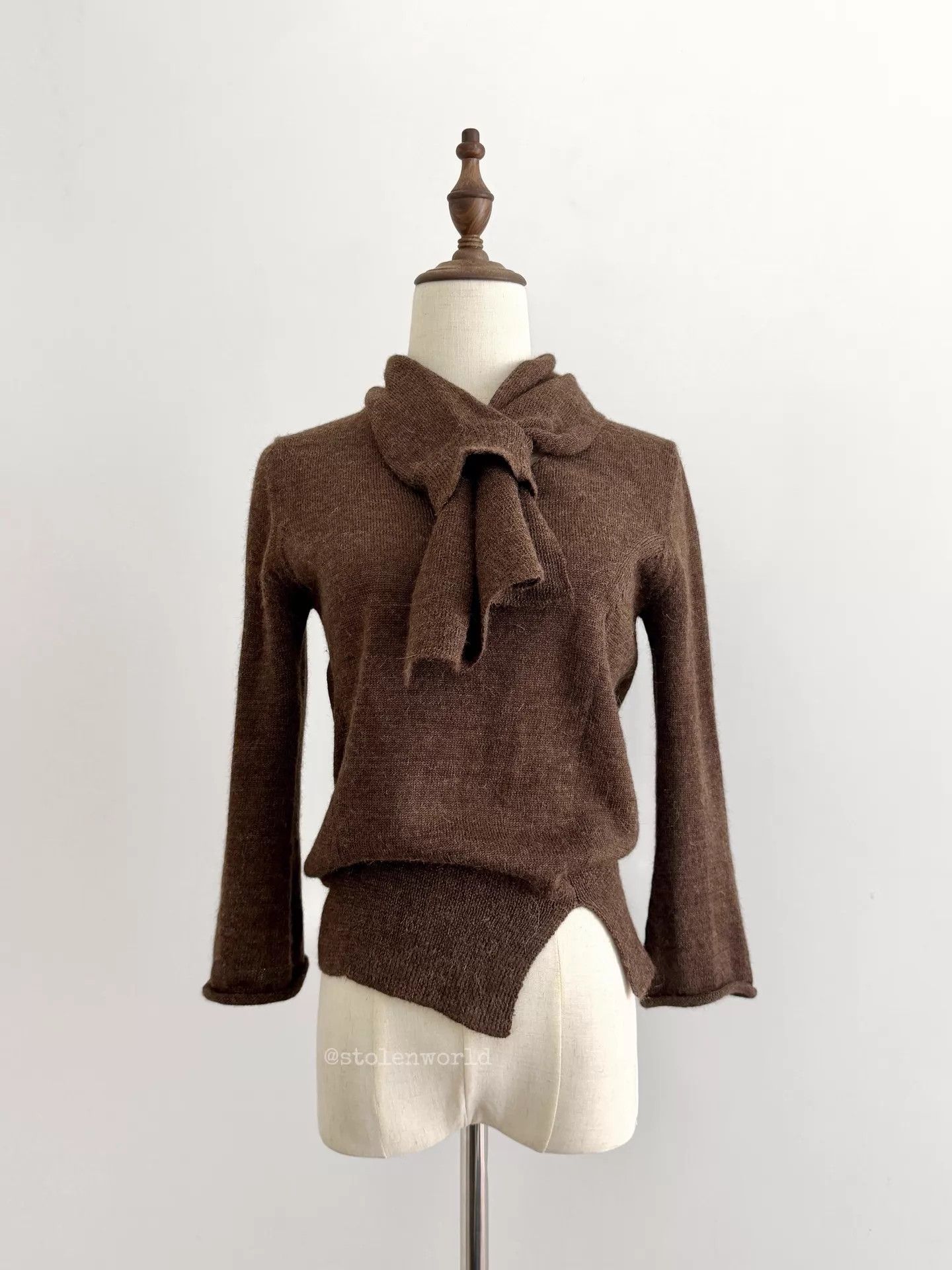 Limi Feu Limi feu Irregular Knit Top w/ Scarf Cuffed 7/8 Sleeves Size S / US 4 / IT 40 - 1 Thumbnail