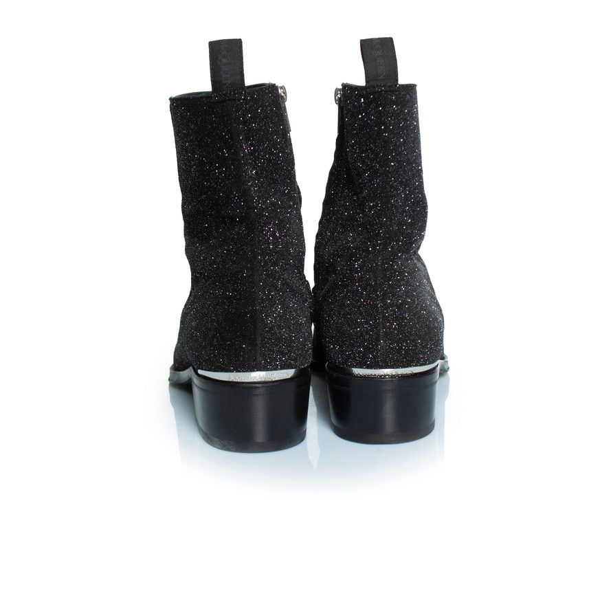 Alexander McQueen Alexander McQueen, Glitter ankle boots in black Size US 12 / EU 45 - 6 Thumbnail