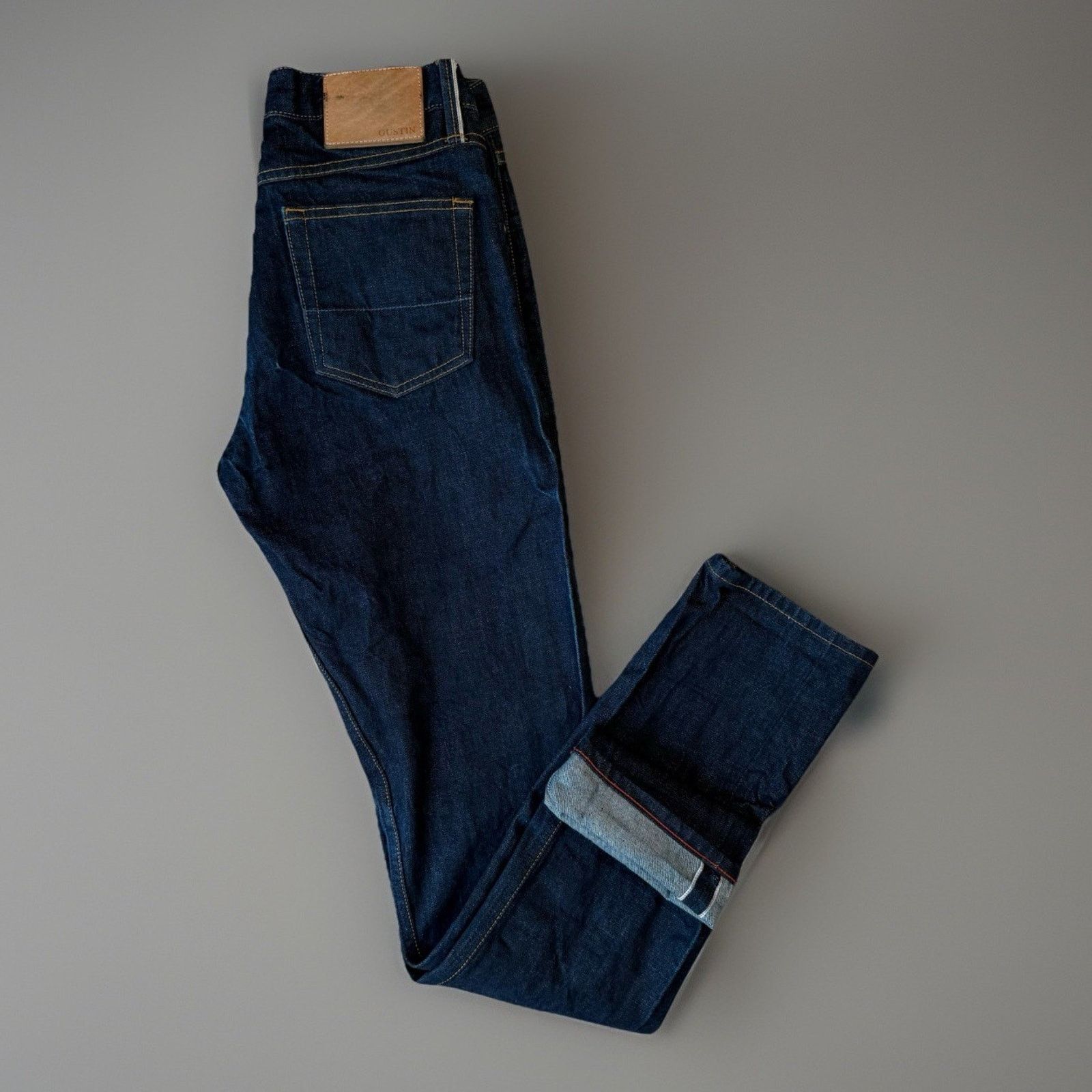 Gustin Gustin Selvedge Jeans Blue Dark Wash Slim Denim Minimalist Size US 29 - 1 Thumbnail