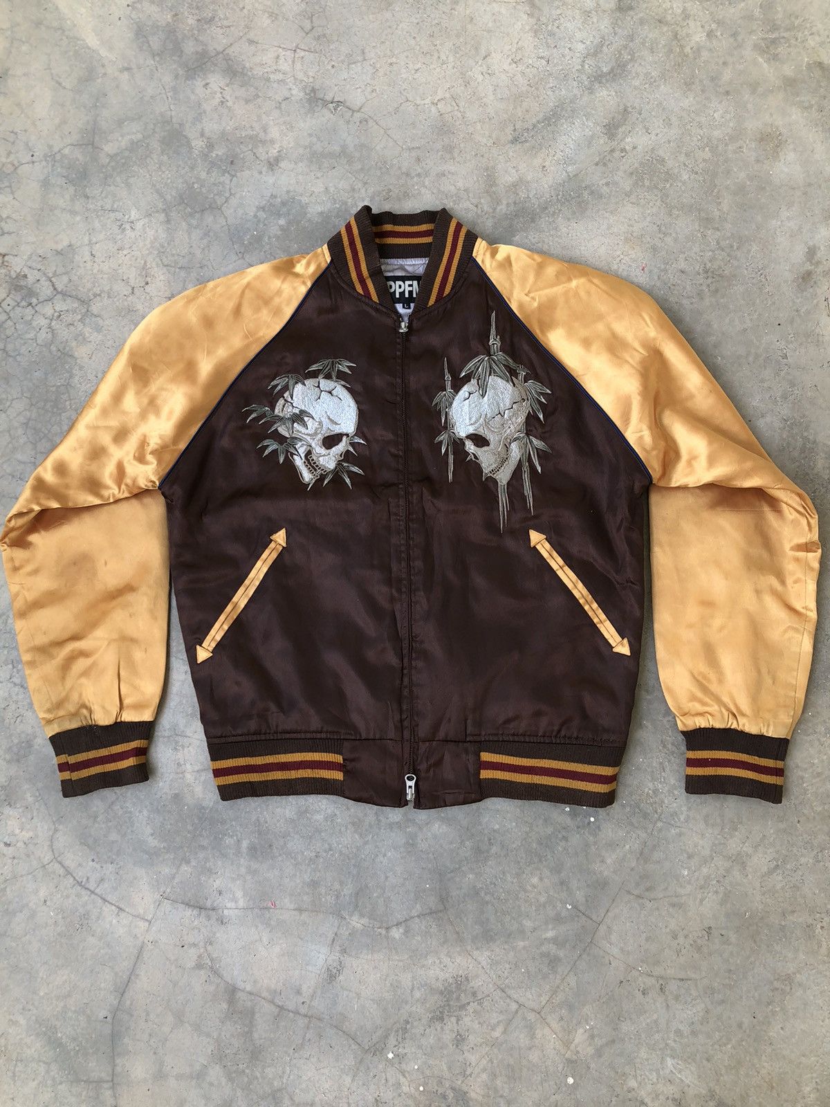 Japanese Brand Rare PPFM Sukajan Embroided Skull And Rest In Peace Back Hit Size US S / EU 44-46 / 1 - 1 Thumbnail