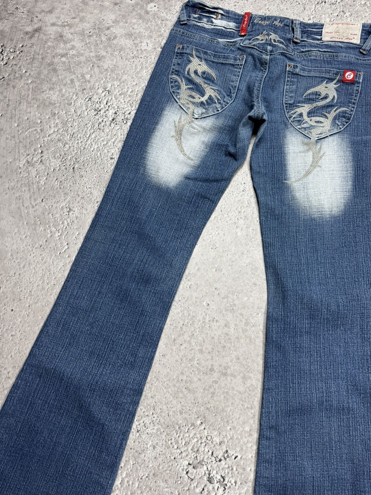 Other Vintage Flared Bootcut Jeans Tribal Embroidery Denim Pants Size 27" / US 4 / IT 40 - 5 Thumbnail