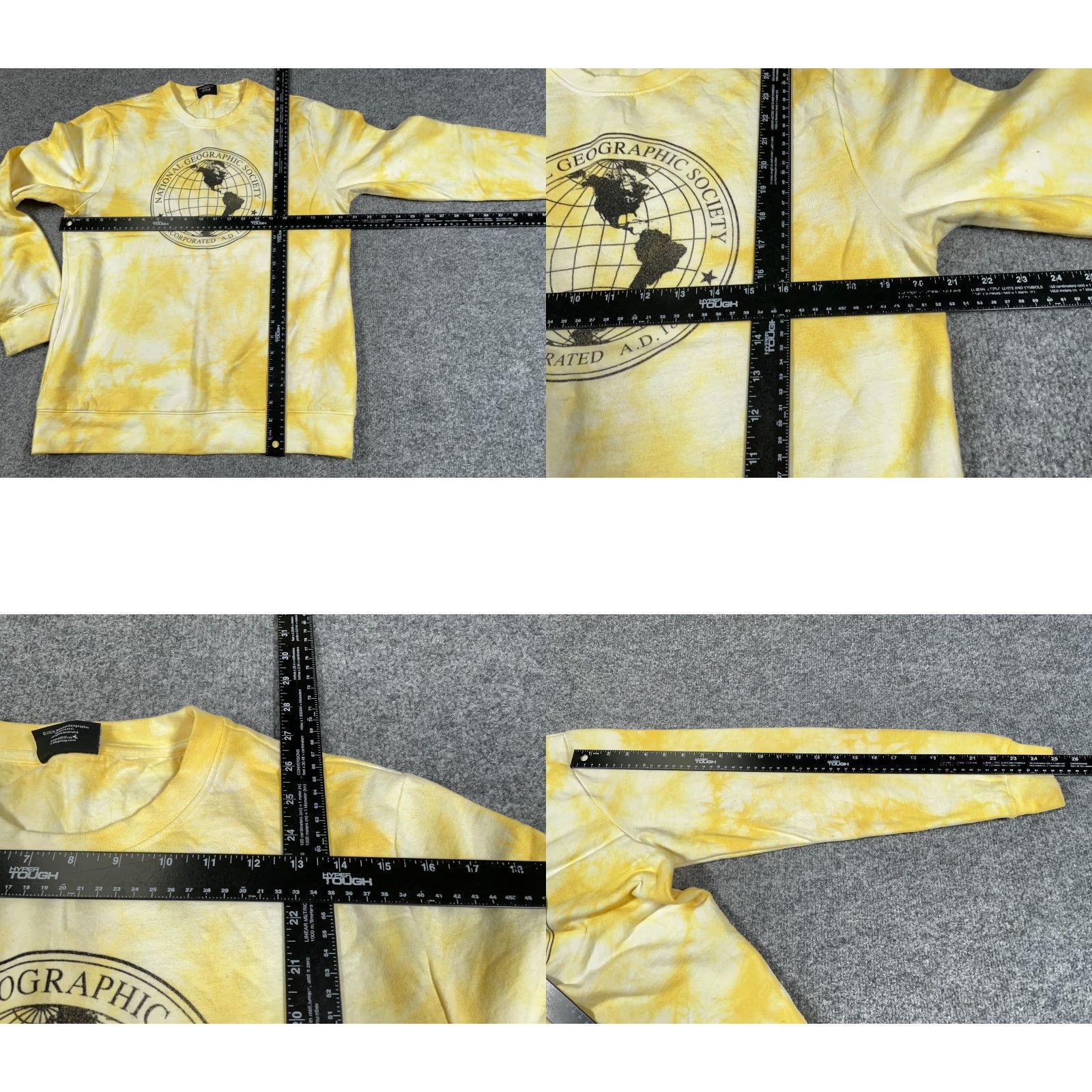 Vintage National Geographic Society Sweatshirt Shirt Adult Medium Yellow Tie Dye Crew Size US M / EU 48-50 / 2 - 8 Thumbnail