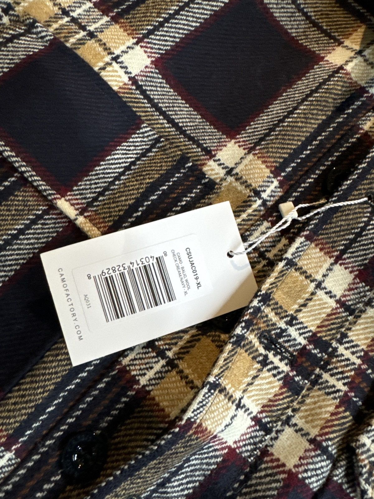 Other Balio Shirt Jacket in Navy and Cream Wool Plaid Size US XL / EU 56 / 4 - 5 Thumbnail
