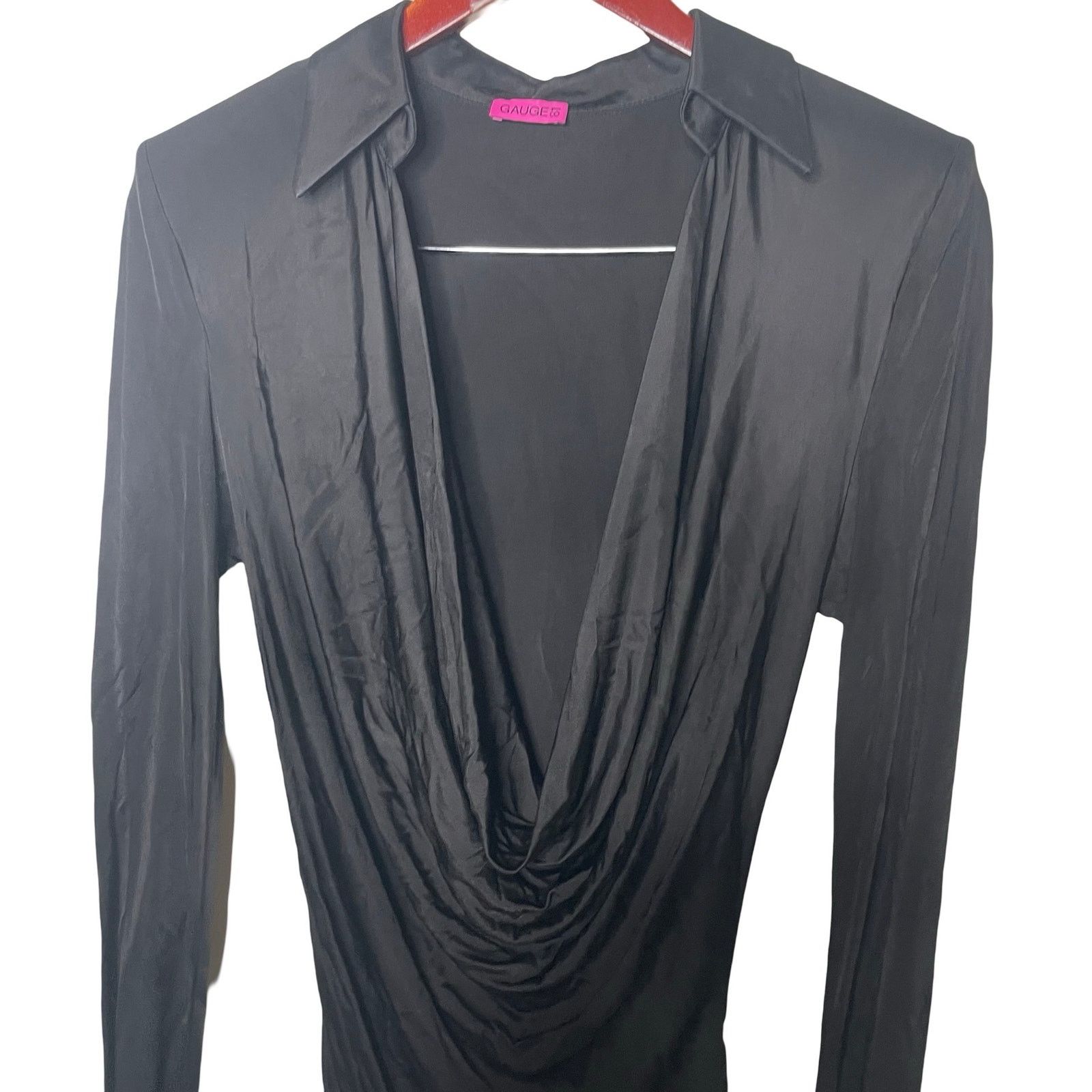 GAUGE81 GAUGE81 Utena Black draped stretch-jersey mini dress sz S Size S / US 4 / IT 40 - 7 Thumbnail
