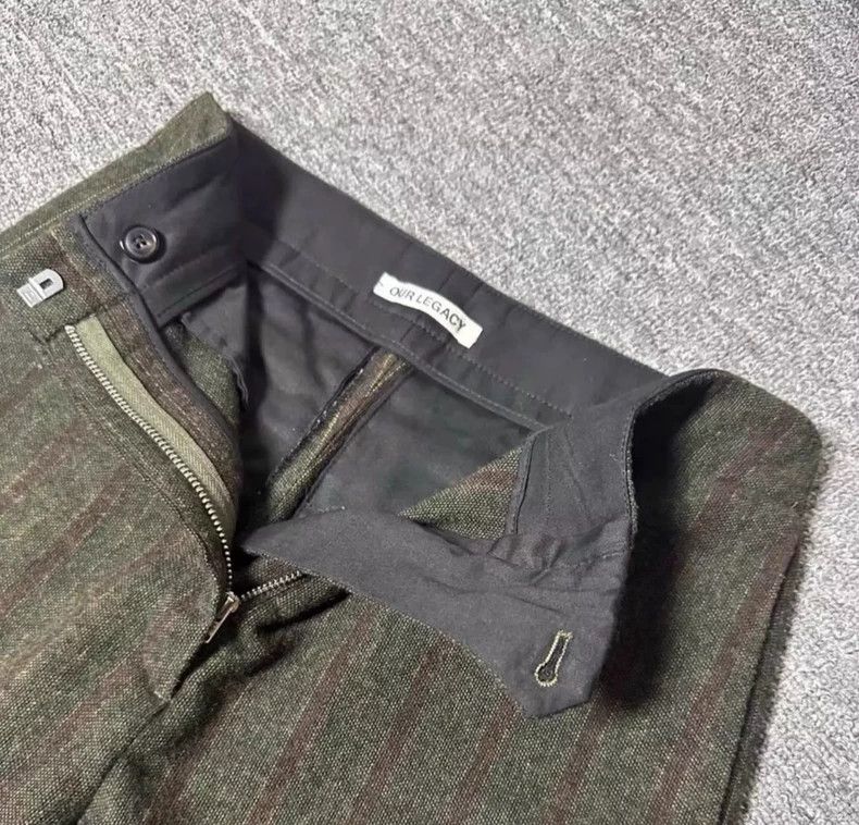 Our Legacy Our Legacy Gray striped wool straight leg micro slacks Size 34R - 1 Thumbnail