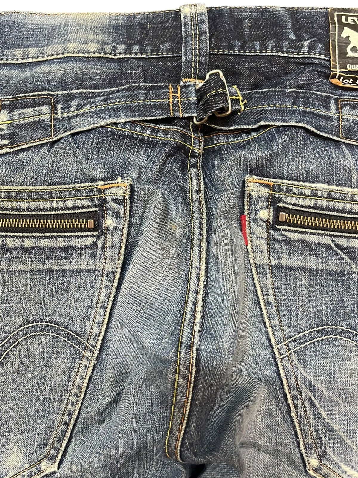 Levi's Vintage Clothing Vintage Levi’s 511 Slim Buckle Belt Whiskers Denim Size US 34 / EU 50 - 5 Thumbnail