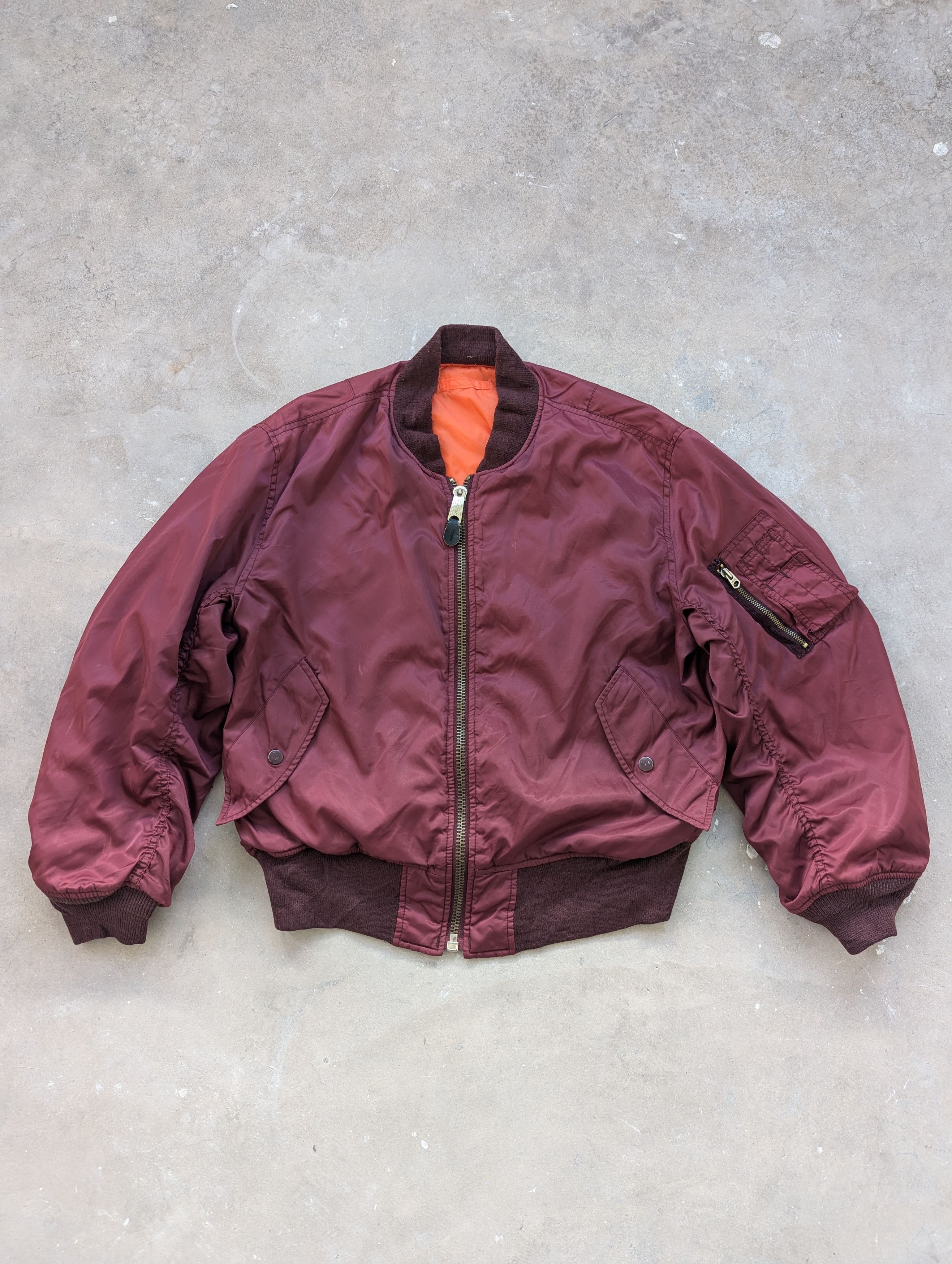 Vintage Ma 1 Bomber Jacket Maroon Reversible
