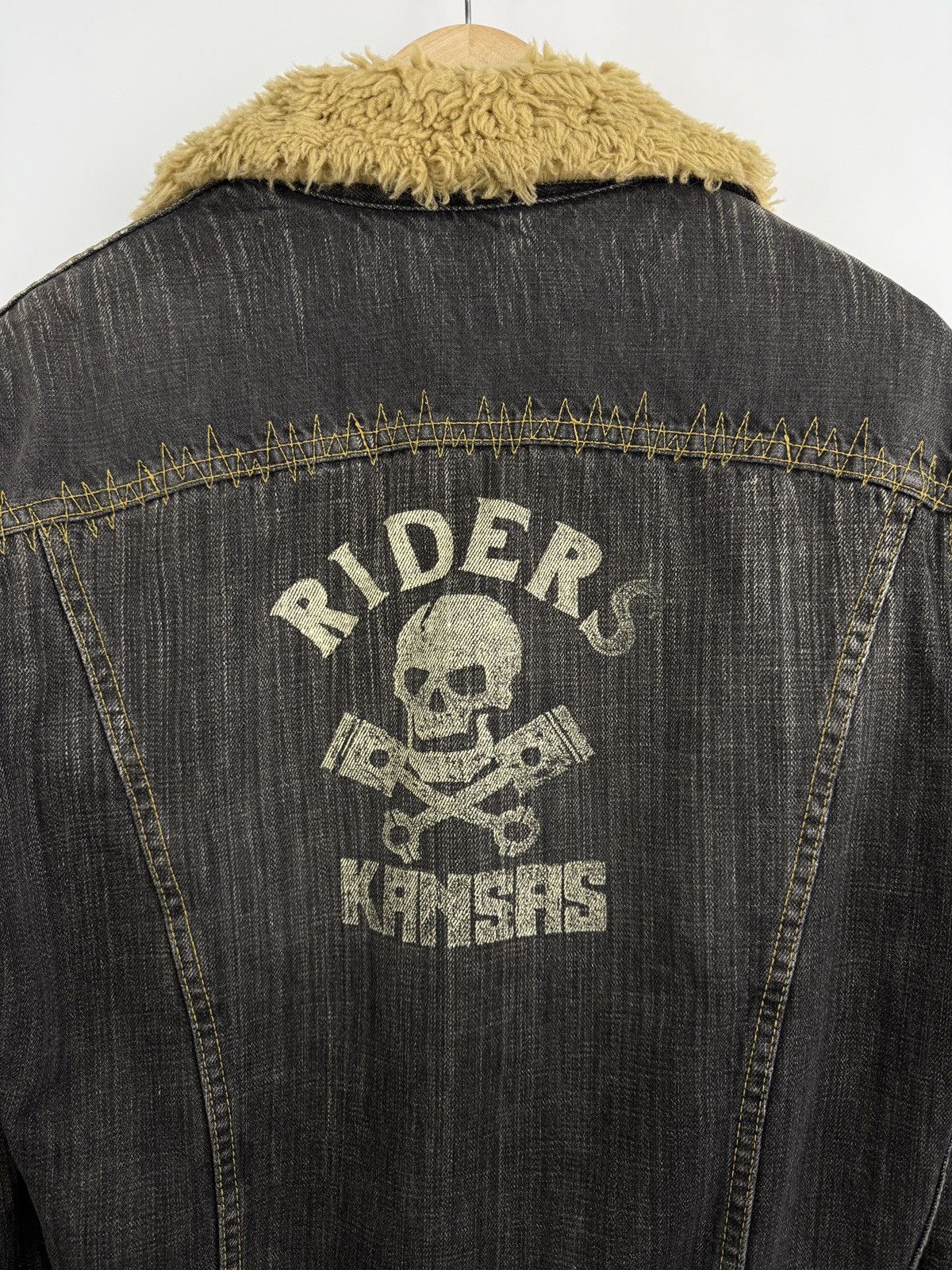 Lee 🇺🇸 Vintage 90s Lee Riders Kansas Sherpa Furry Slim Jacket Y2K Size US L / EU 52-54 / 3 - 13 Thumbnail