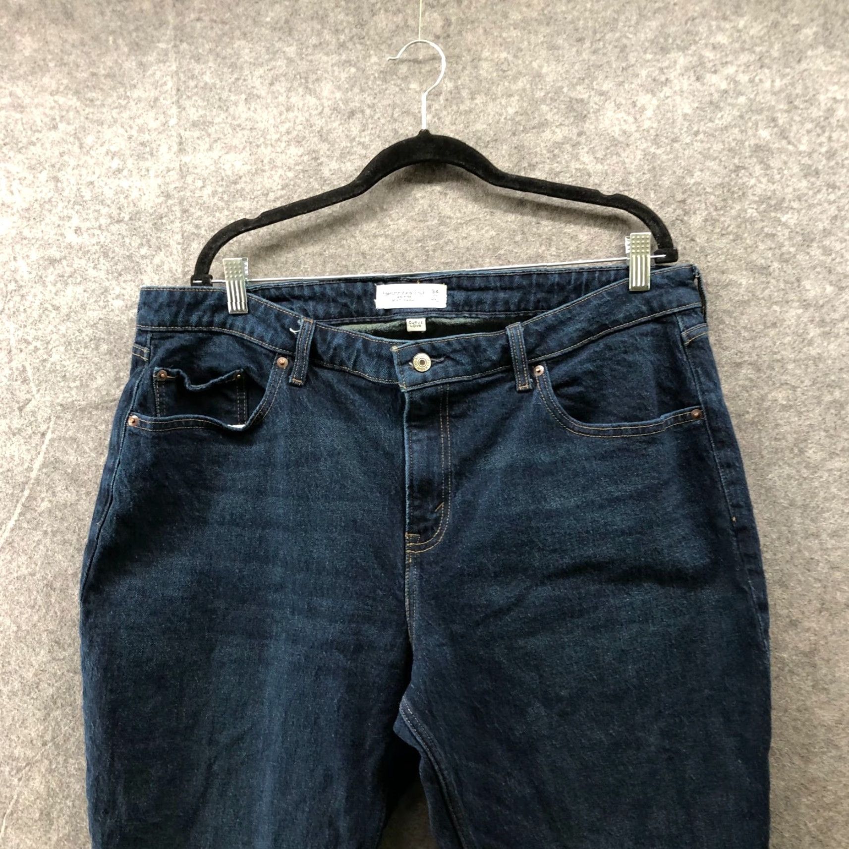 Abercrombie & Fitch Abercrombie & Fitch Jeans Women 34P Blue Dark Wash Mid Rise 90s Straight 5-Pocket Denim Cotton Blend Petite Inseam 28in Vintage No Size 24" / US 00 / IT 34 - 4 Thumbnail