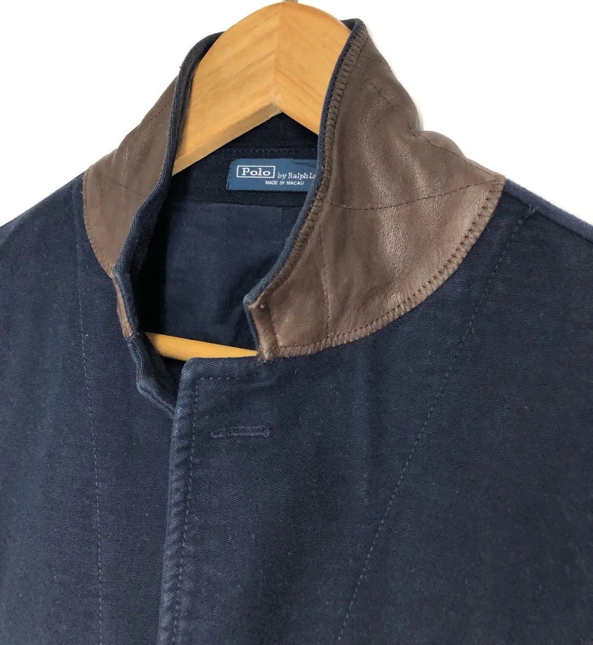 RARE‼️ Polo Ralph Lauren Tactical Leather Patch Sleeve Jacket