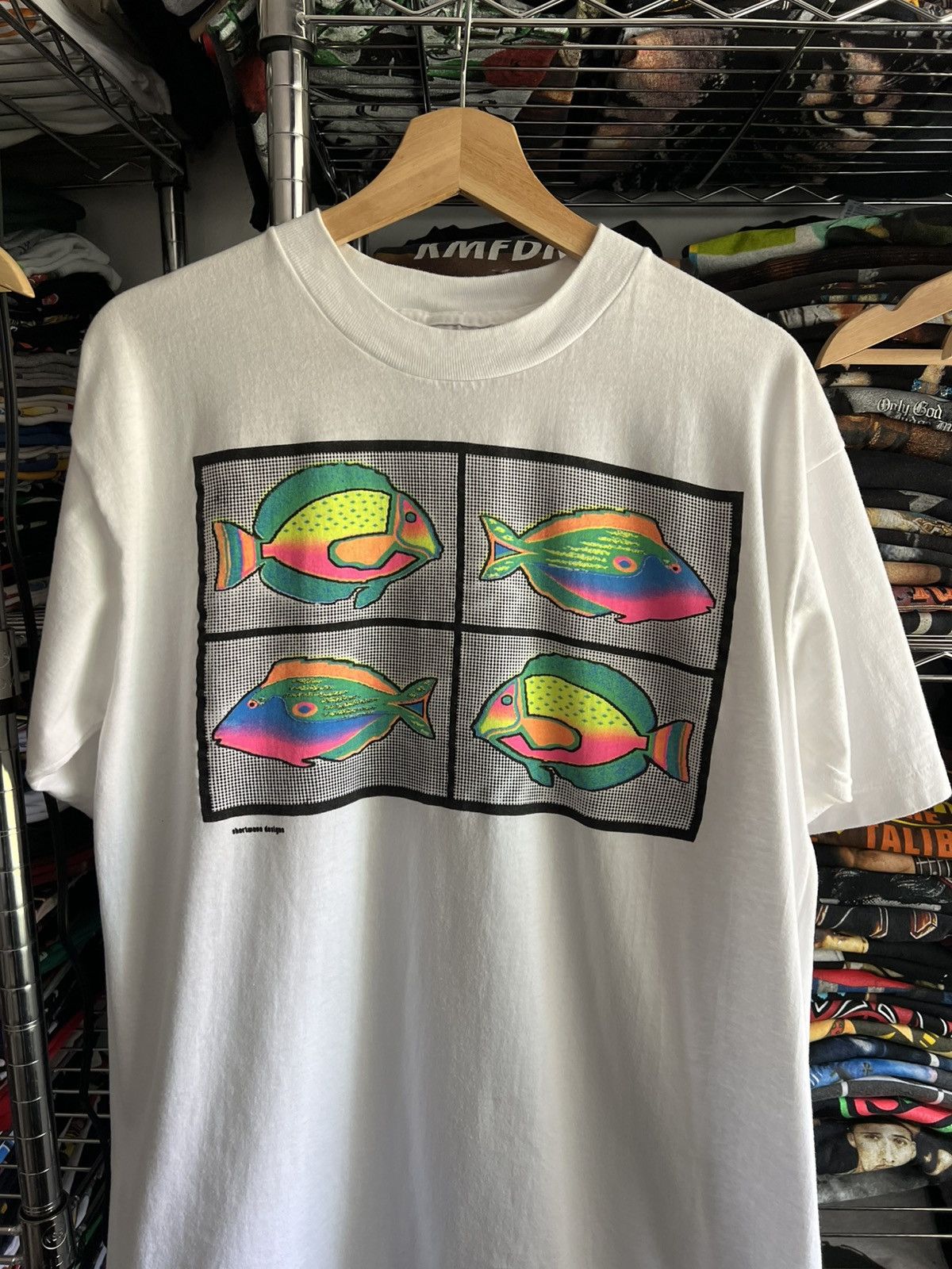 Arts & Science 90s Fish Psychedelic Single Stitch Animal Nature Tee Size US XL / EU 56 / 4 - 3 Thumbnail