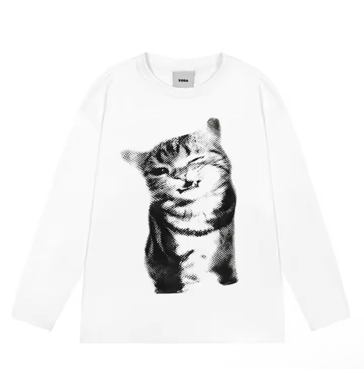 Japanese Brand Y2K Streetwear Draw Cat Long Sleeve T-Shirt Graphic Tees Size US XL / EU 56 / 4 - 1 Thumbnail