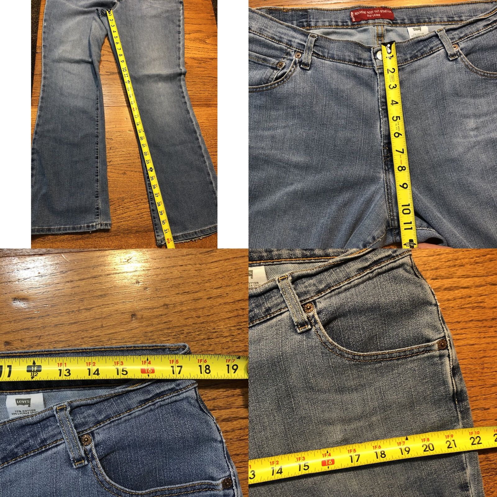Levi's VINTAGE Levi's 515 Bootcut Jeans Womens 16W x 32 Inseam Blue USA Denim Western 80s 90s Size 38" / US 16 / IT 52 - 9 Thumbnail