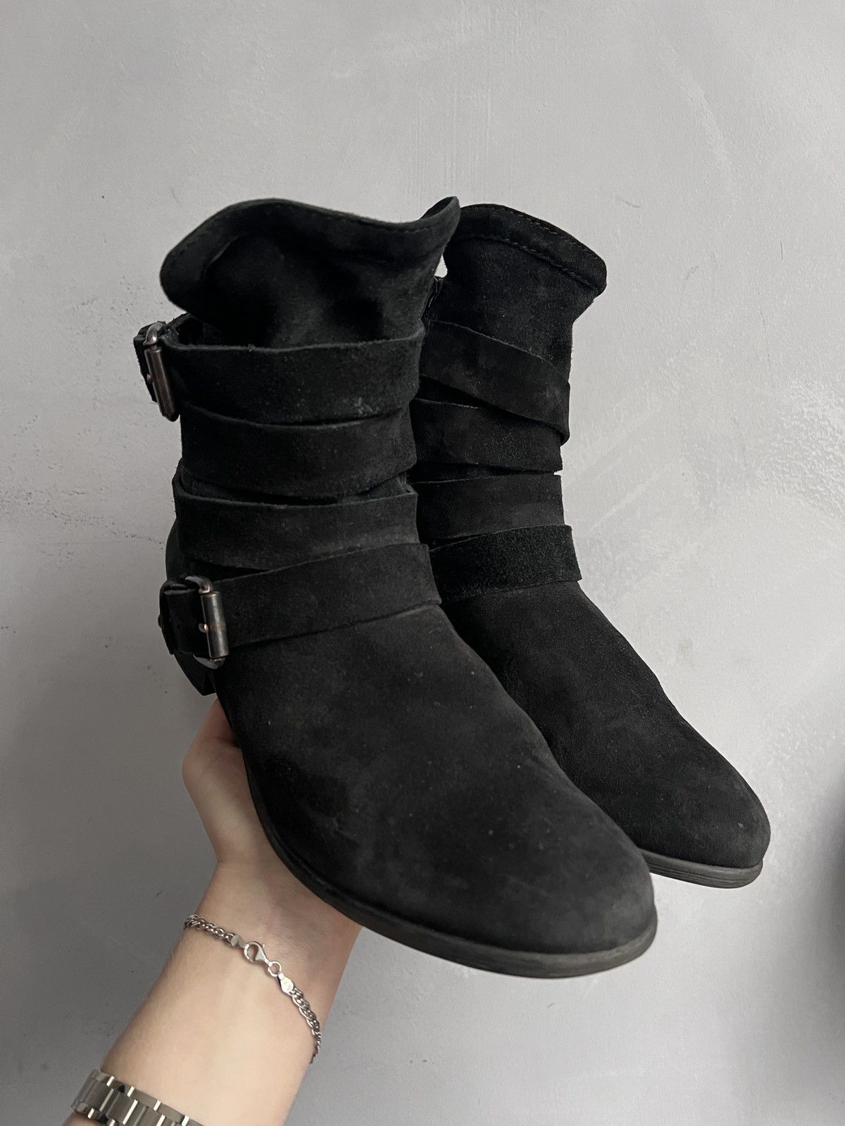 Undercover Undercover style Suede Moto black ankle boots belted straps Size US 7.5 / EU 40-41 - 8 Thumbnail